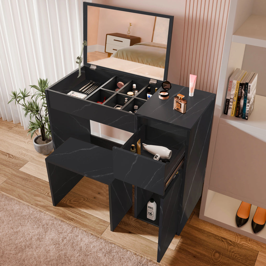 Dressing Table with Mirror and Storage - Makeup Vanity Desk for Girls