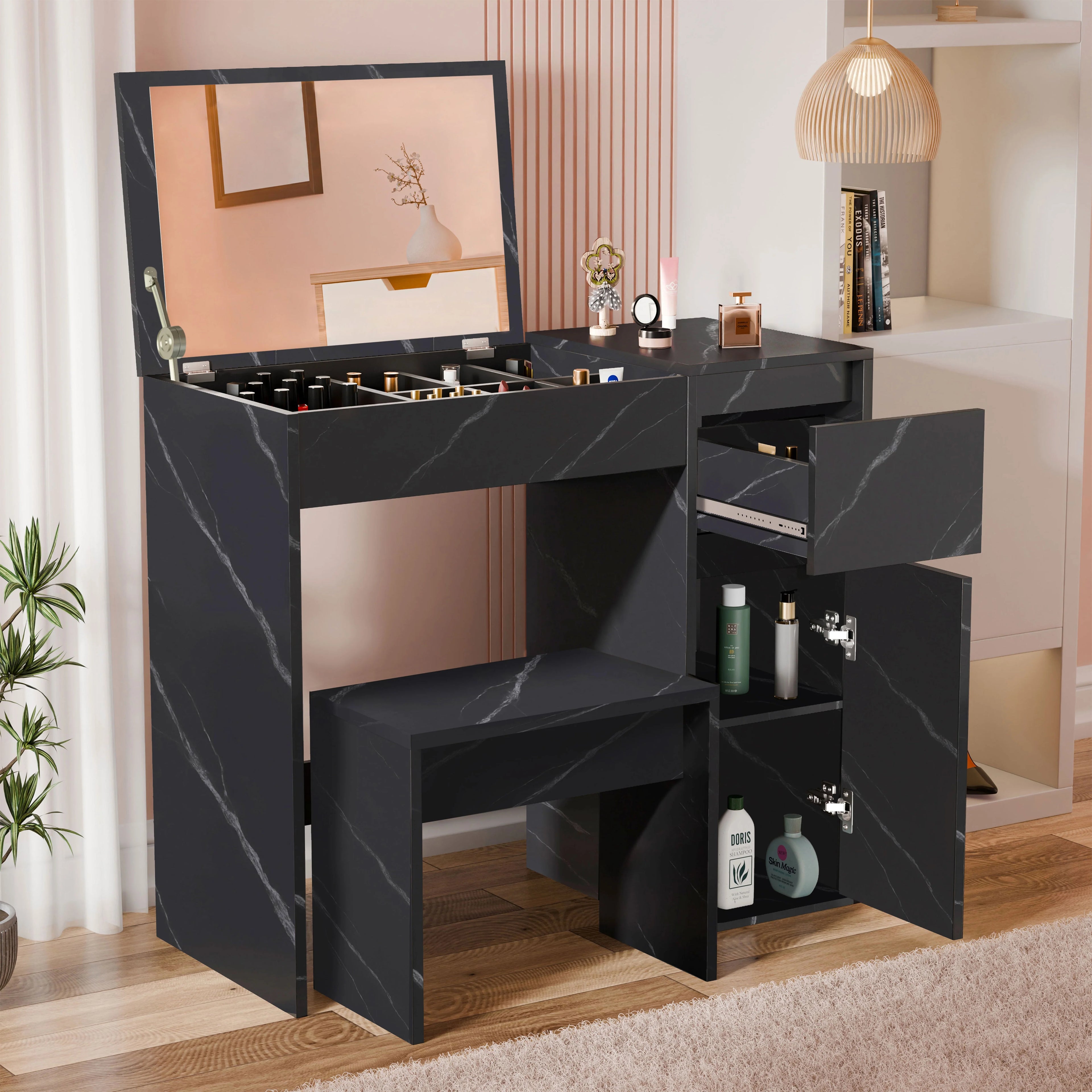 Dressing Table with Mirror and Storage