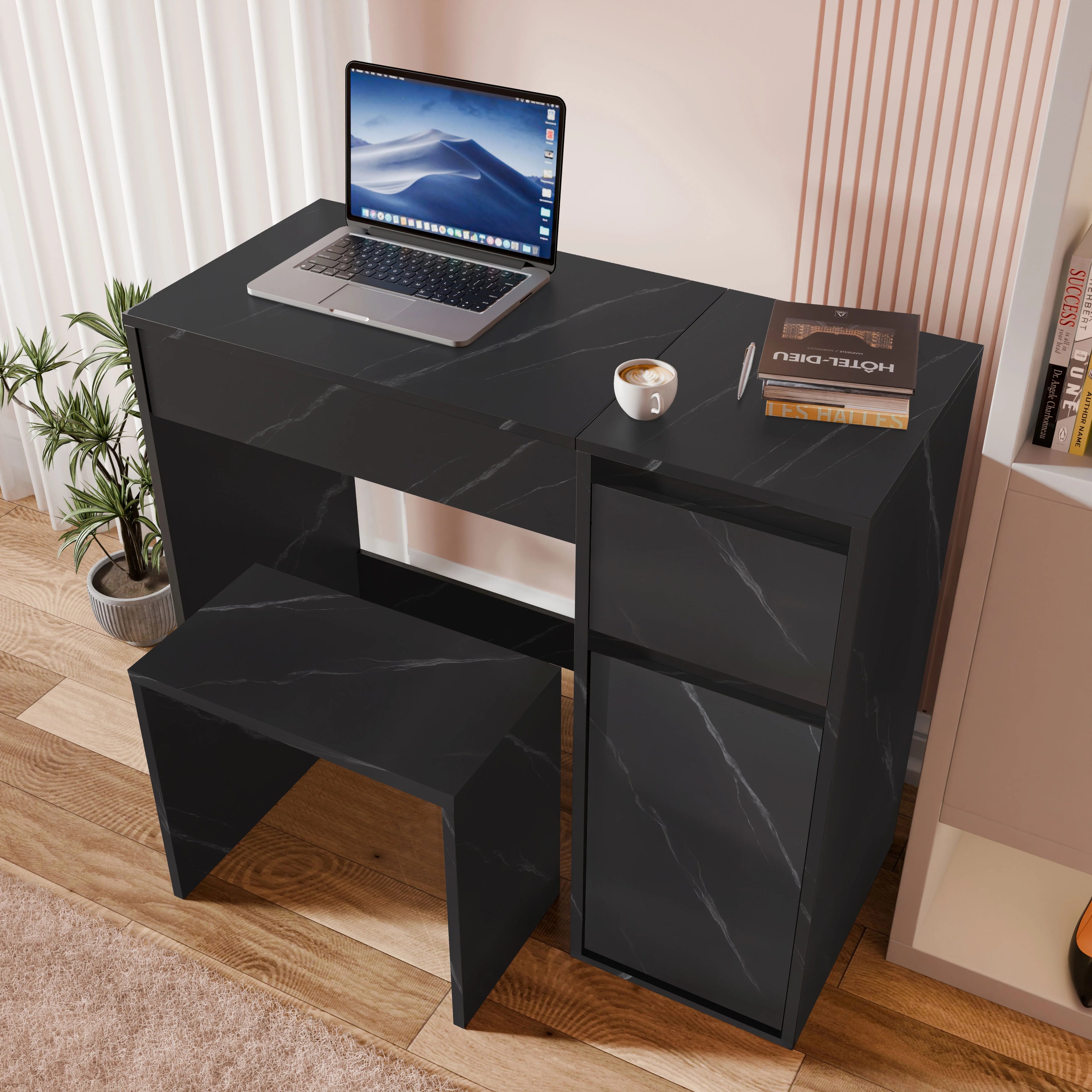 Dressing Table with Mirror and Storage - Makeup Vanity Desk for Girls