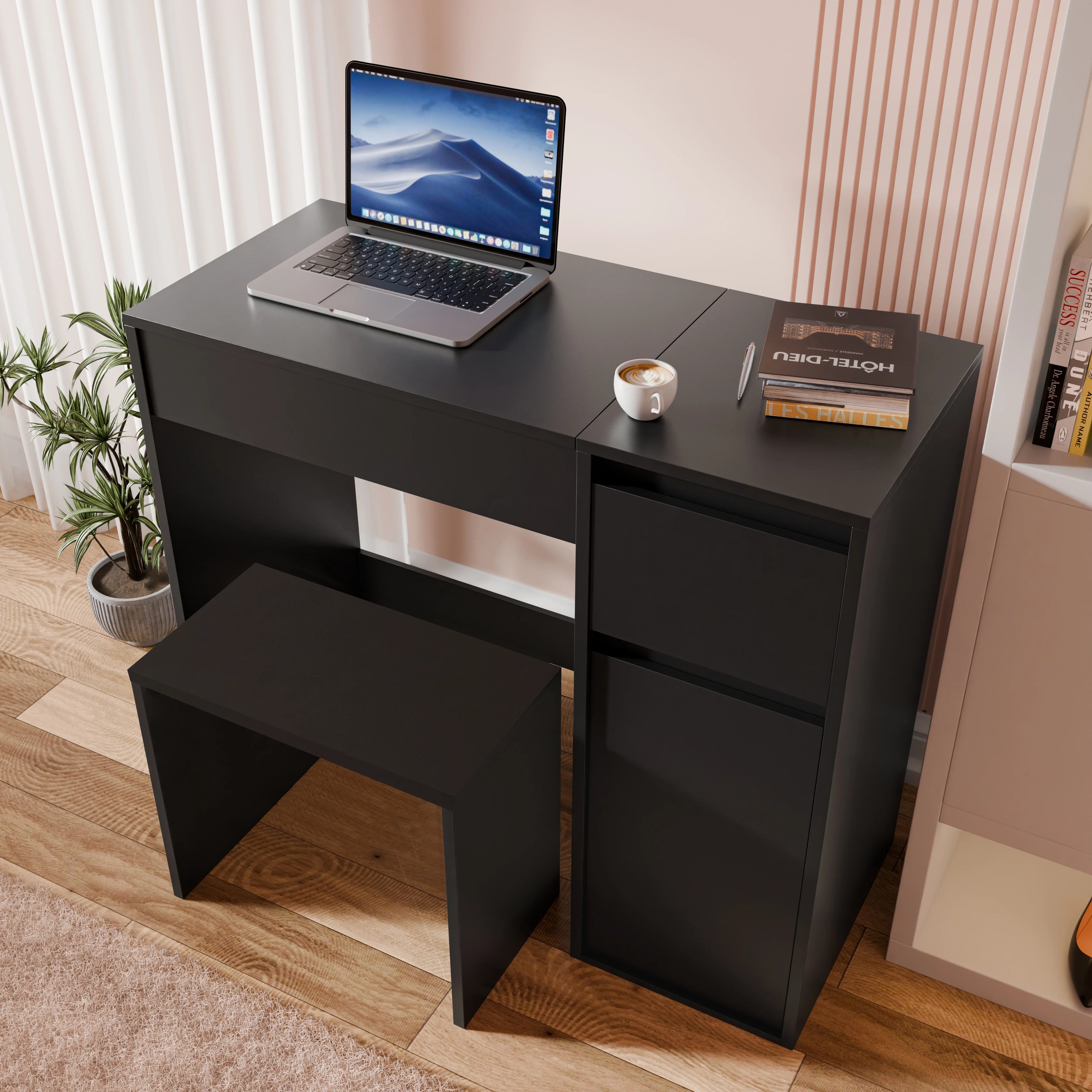Dressing Table with Mirror and Storage - Makeup Vanity Desk for Girls