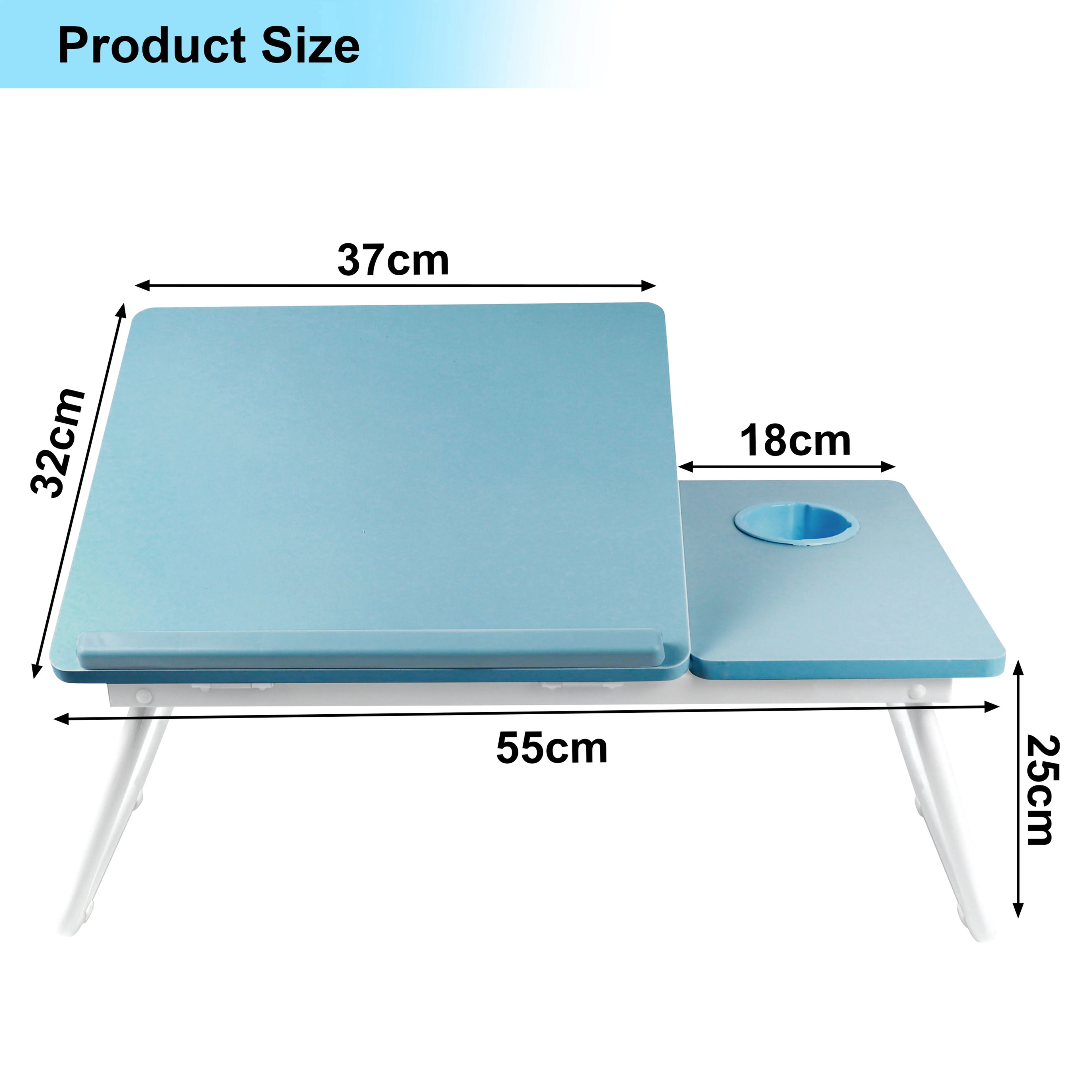 Portable Height Adjustable Laptop Table with Cup Holder