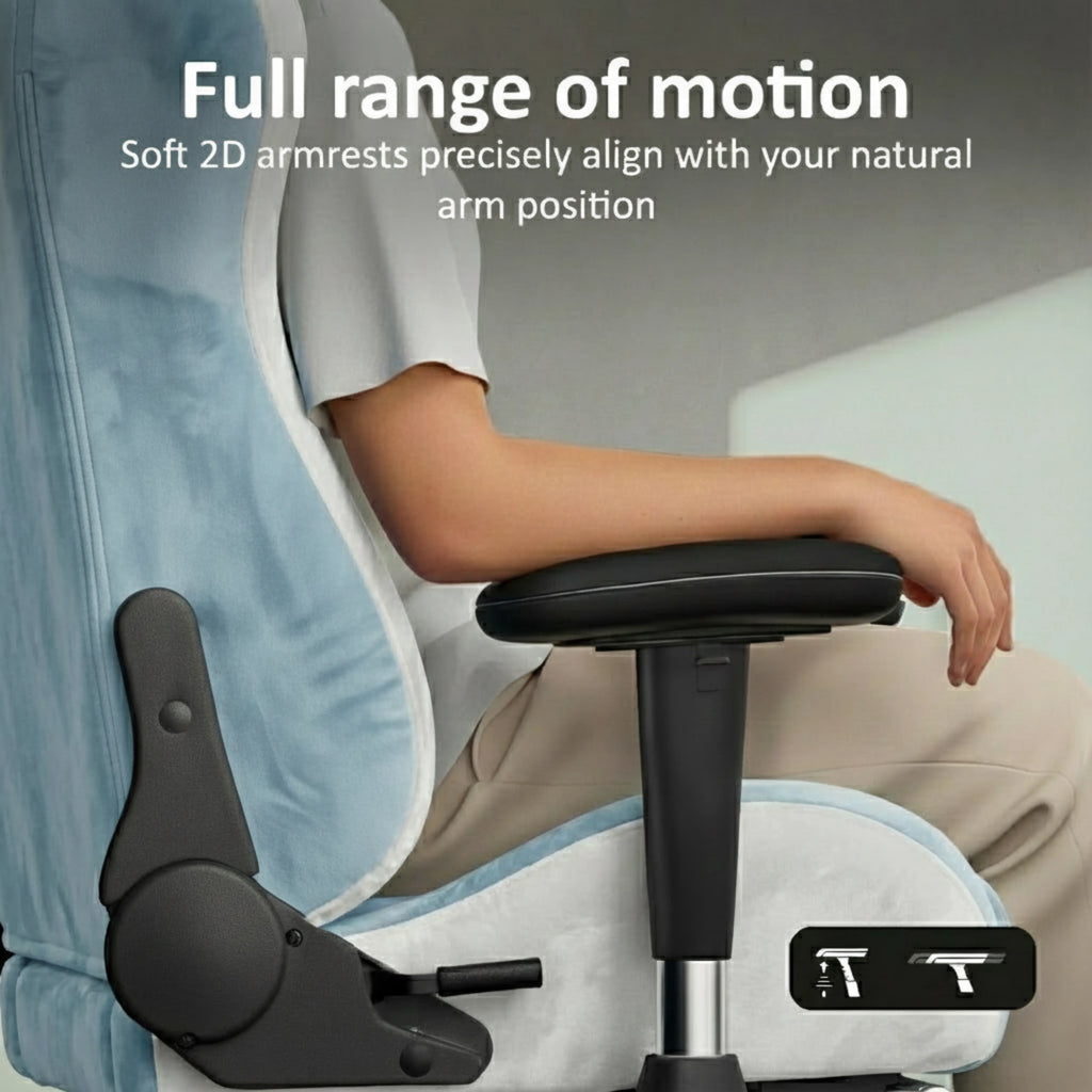 Xstriker Velvet Gaming Chair with Footrest – Wide Ergonomic Chair