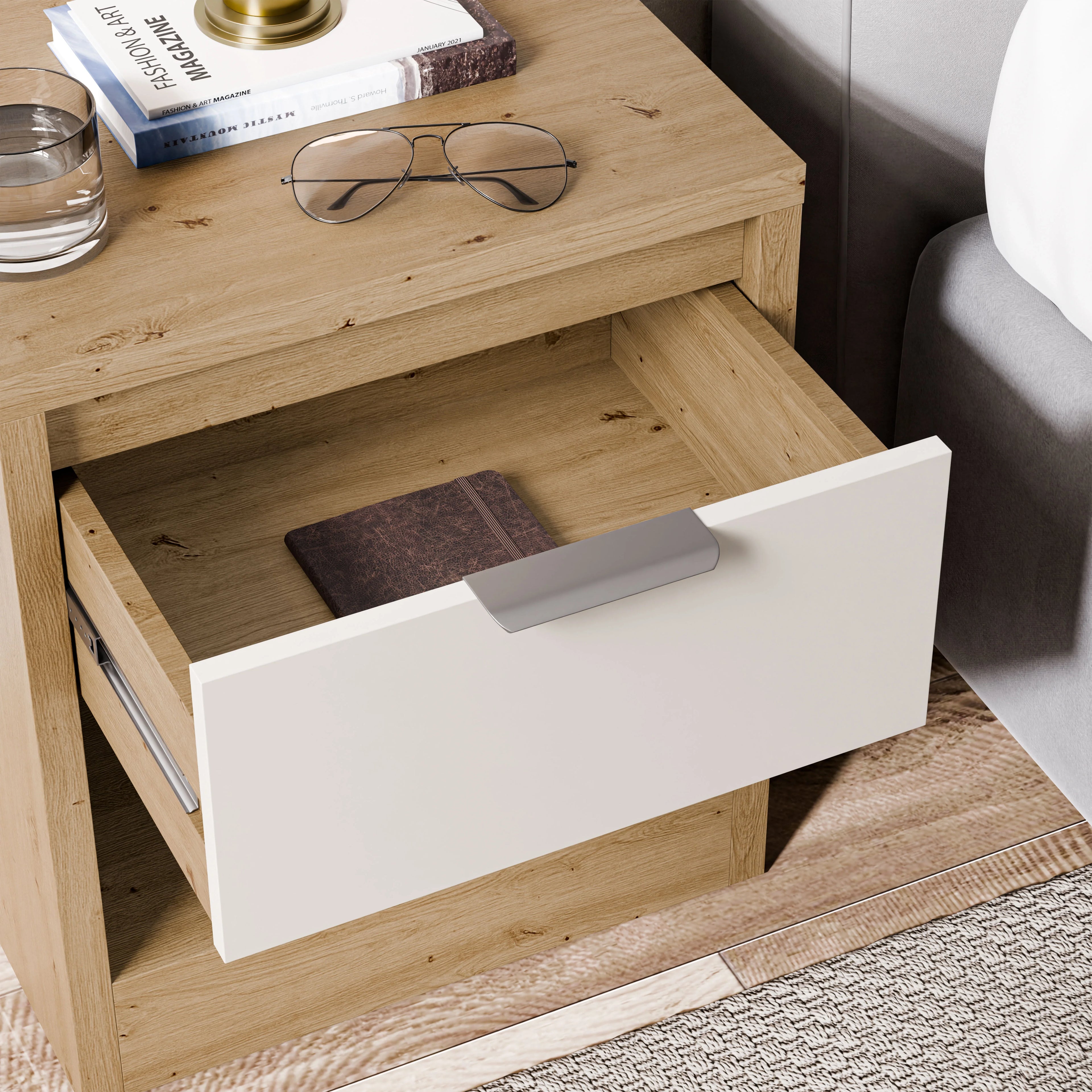 Skova 4 Piece Bedroom Set - Wardrobe and Chest of Drawers