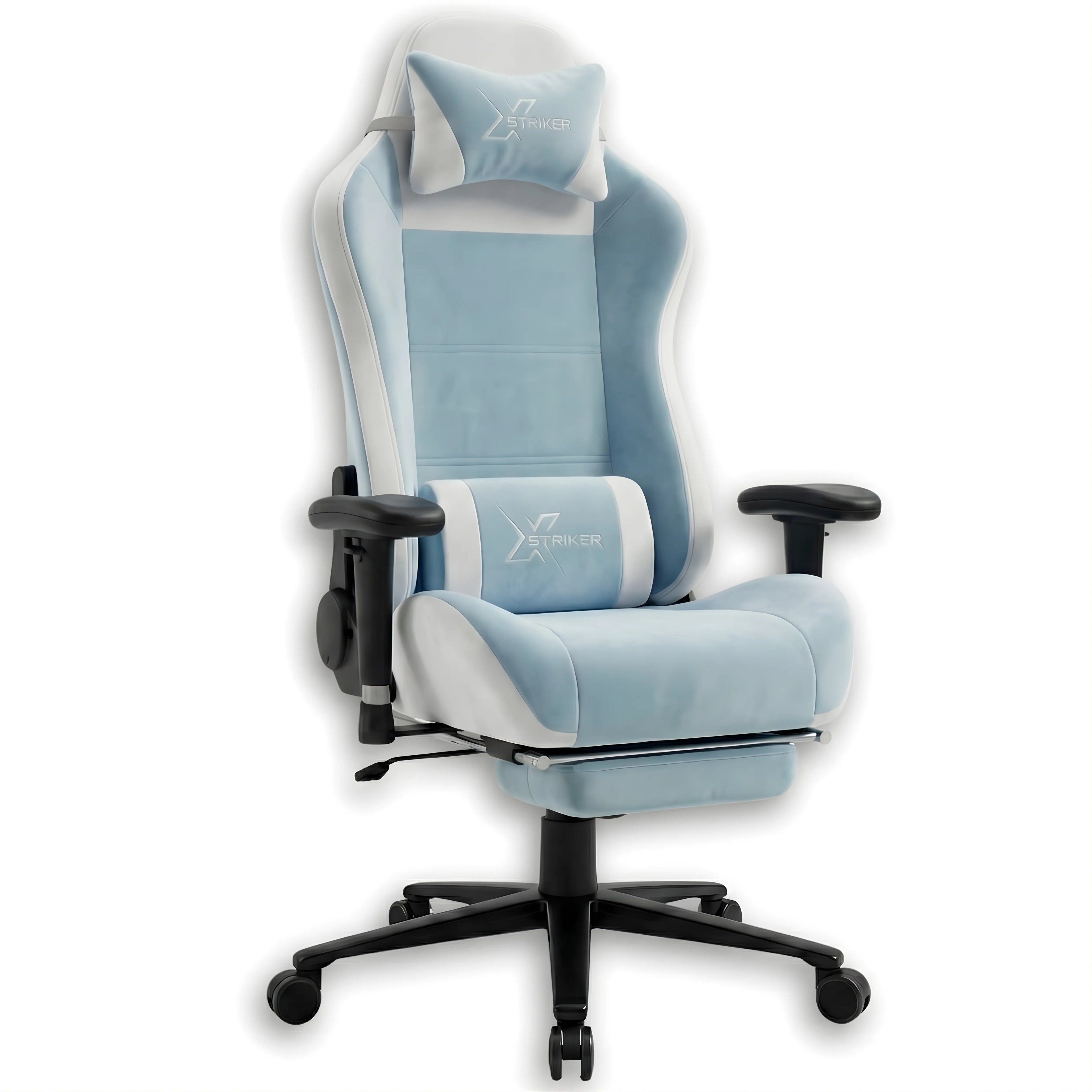 Xstriker Velvet Gaming Chair with Footrest – Wide Ergonomic Chair