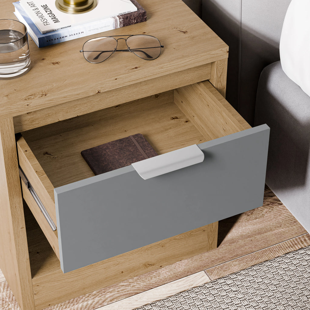 Skova 1 Drawer Bedside Table - Bedside Nightstand