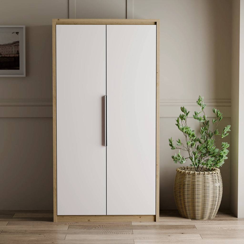 Skova Double Wardrobe with Drawers & Clothes Rail