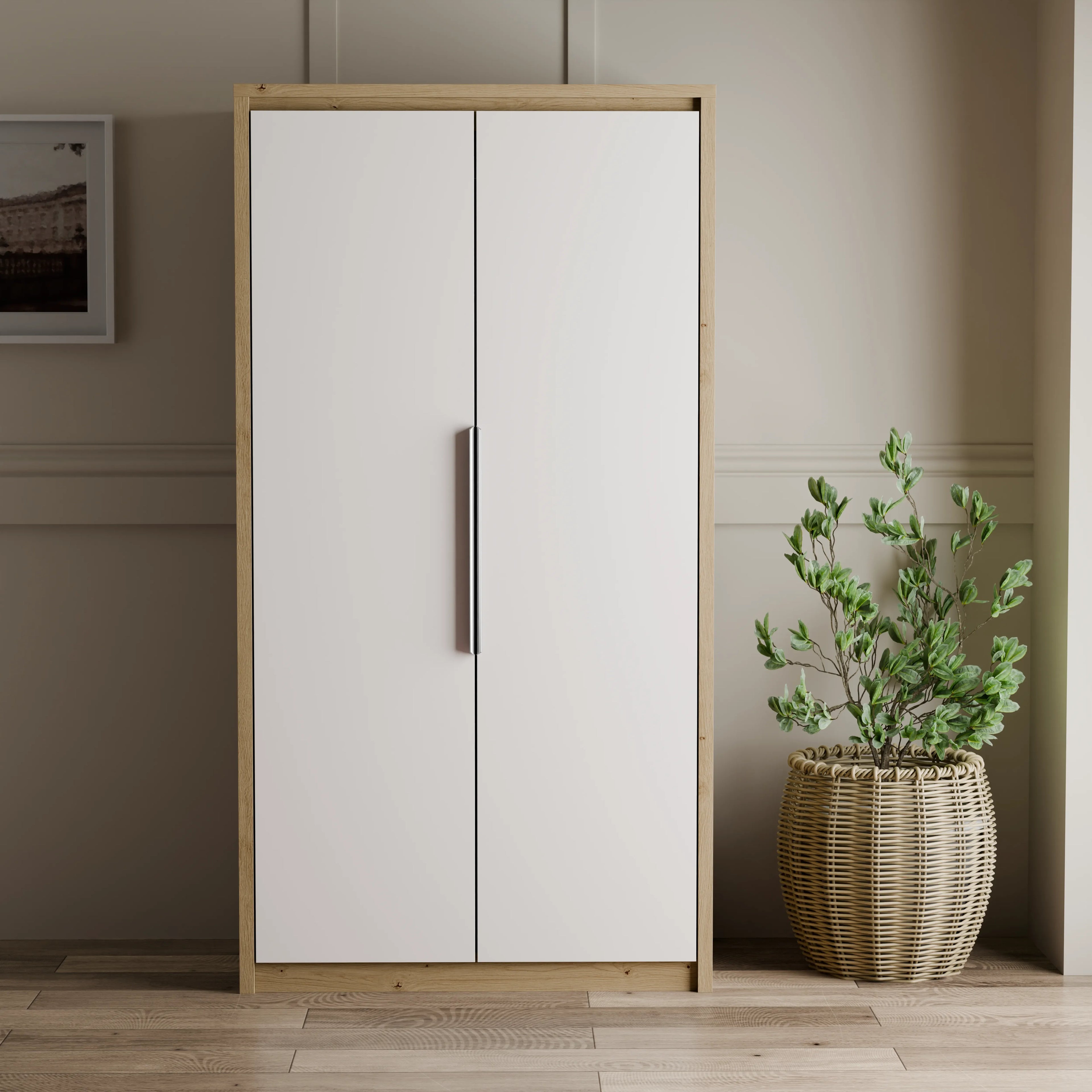 Skova Double Wardrobe with Drawers & Clothes Rail