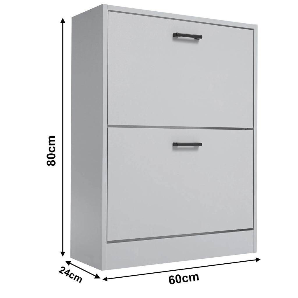 2 Door Slim Shoe Cabinet For Hallway | Small Shoe Storage