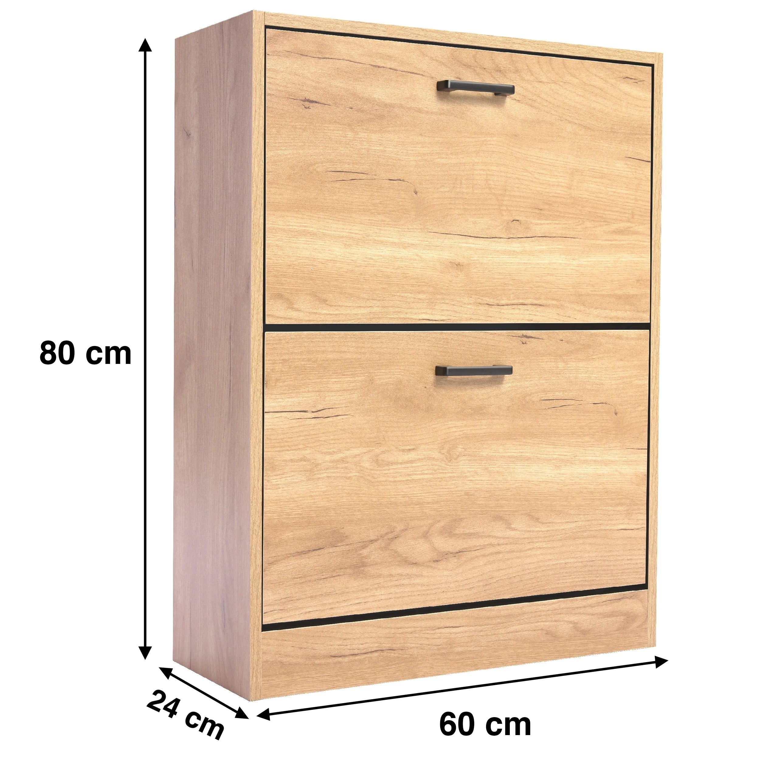 2 Door Slim Shoe Cabinet For Hallway | Small Shoe Storage