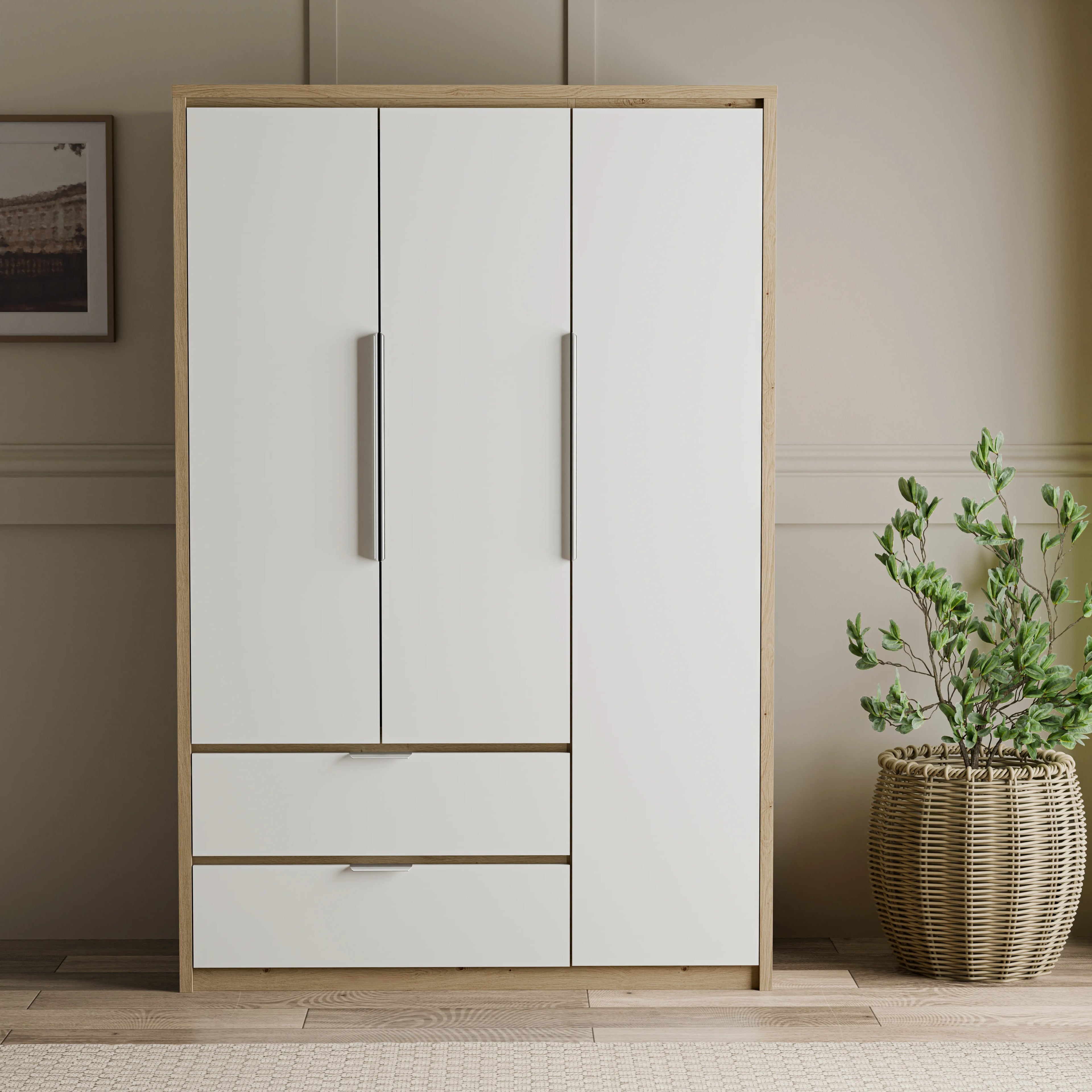 Skova 4 Piece Bedroom Set - Wardrobe and Chest of Drawers
