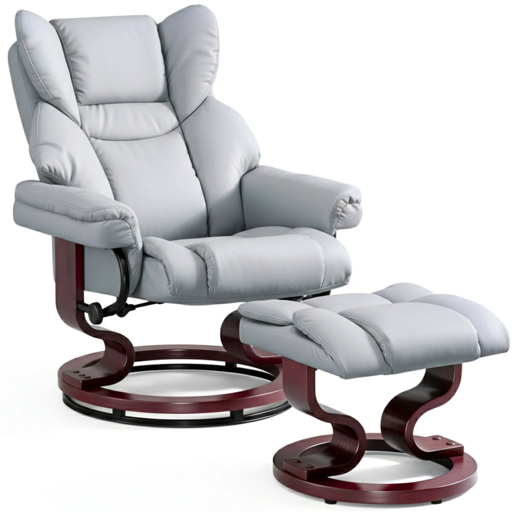 Swivel Recliner Chair with Footstool - Recliner Armchair