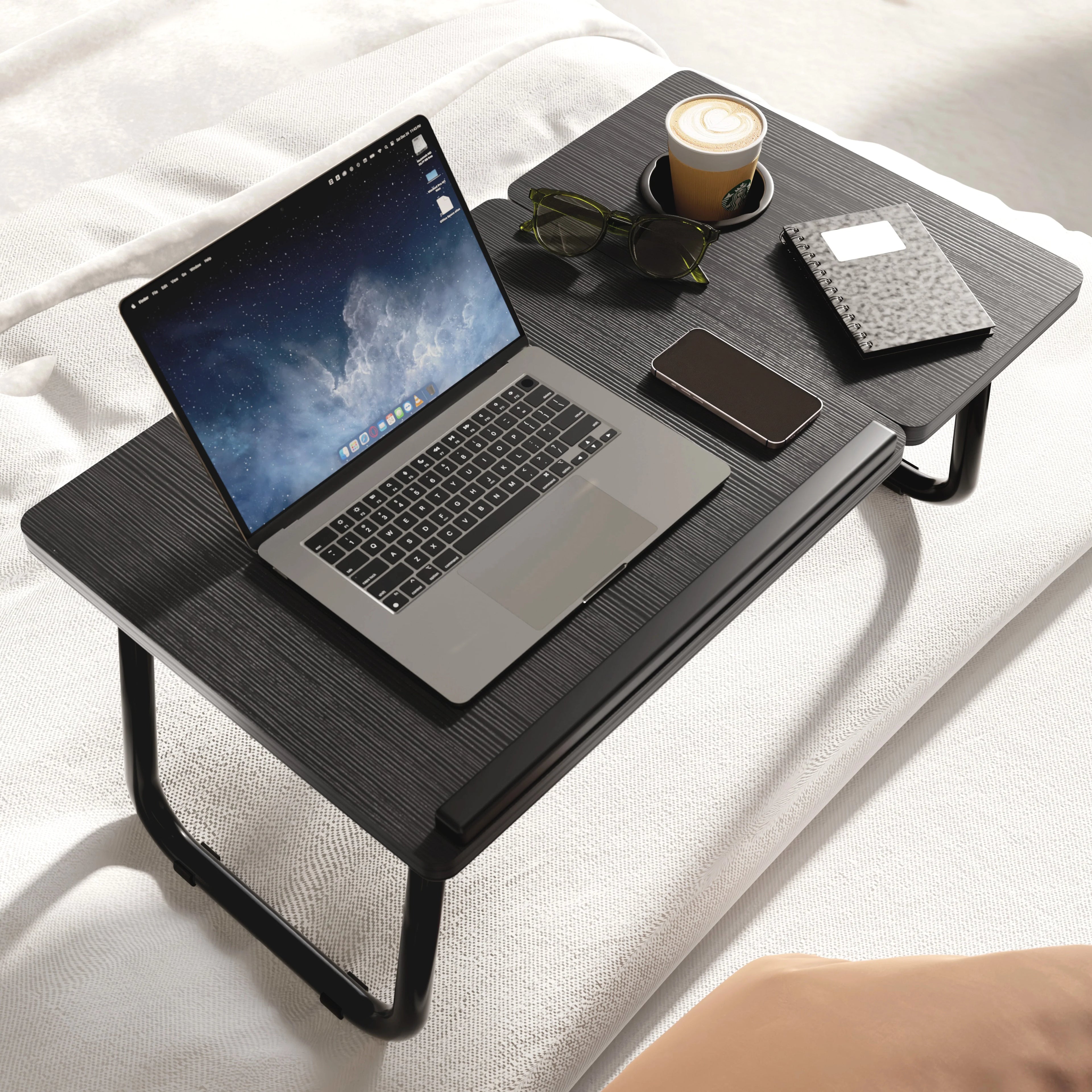 Portable Height Adjustable Laptop Table with Cup Holder