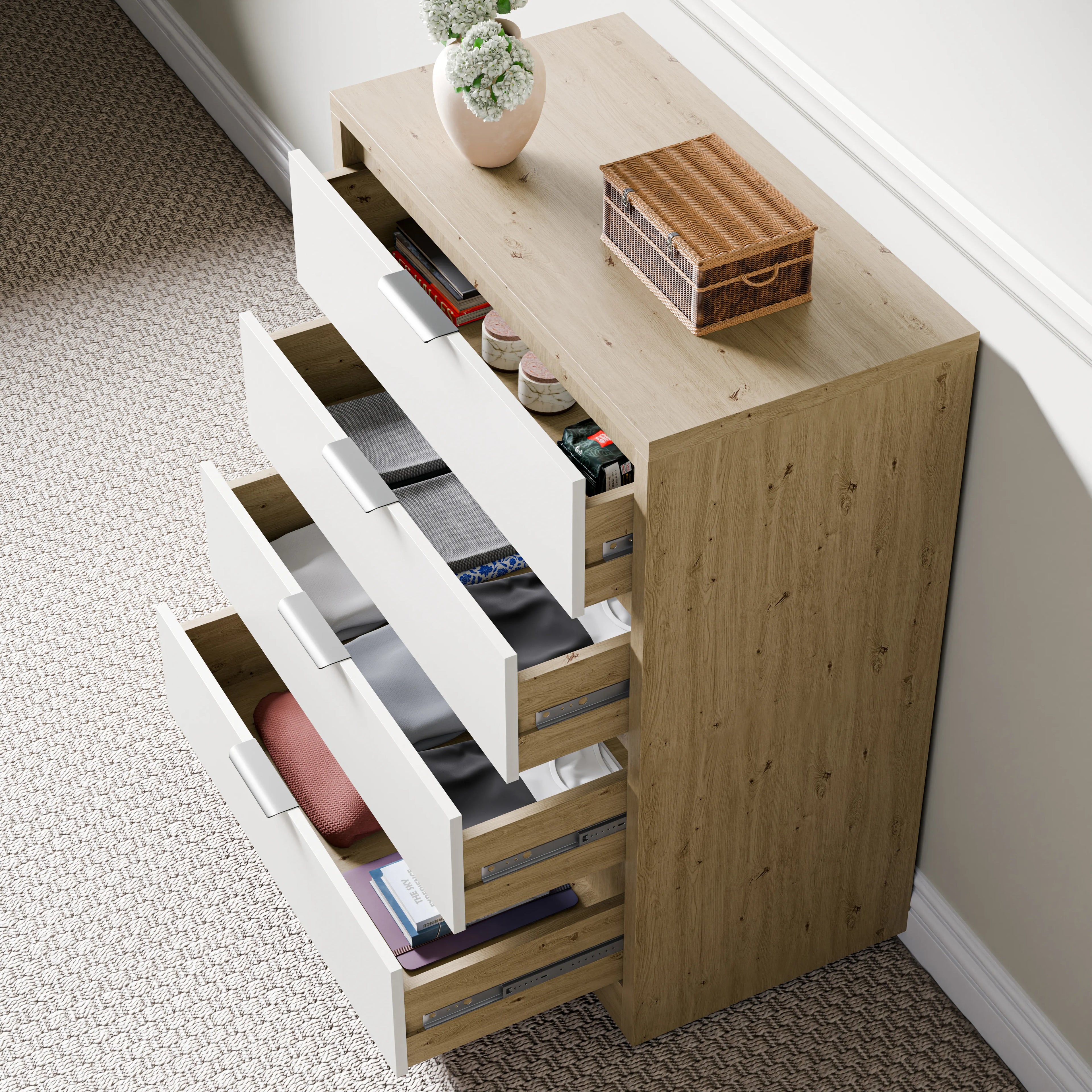 Skova 4 Drawer Chest of Drawers - Deep Chester Drawers