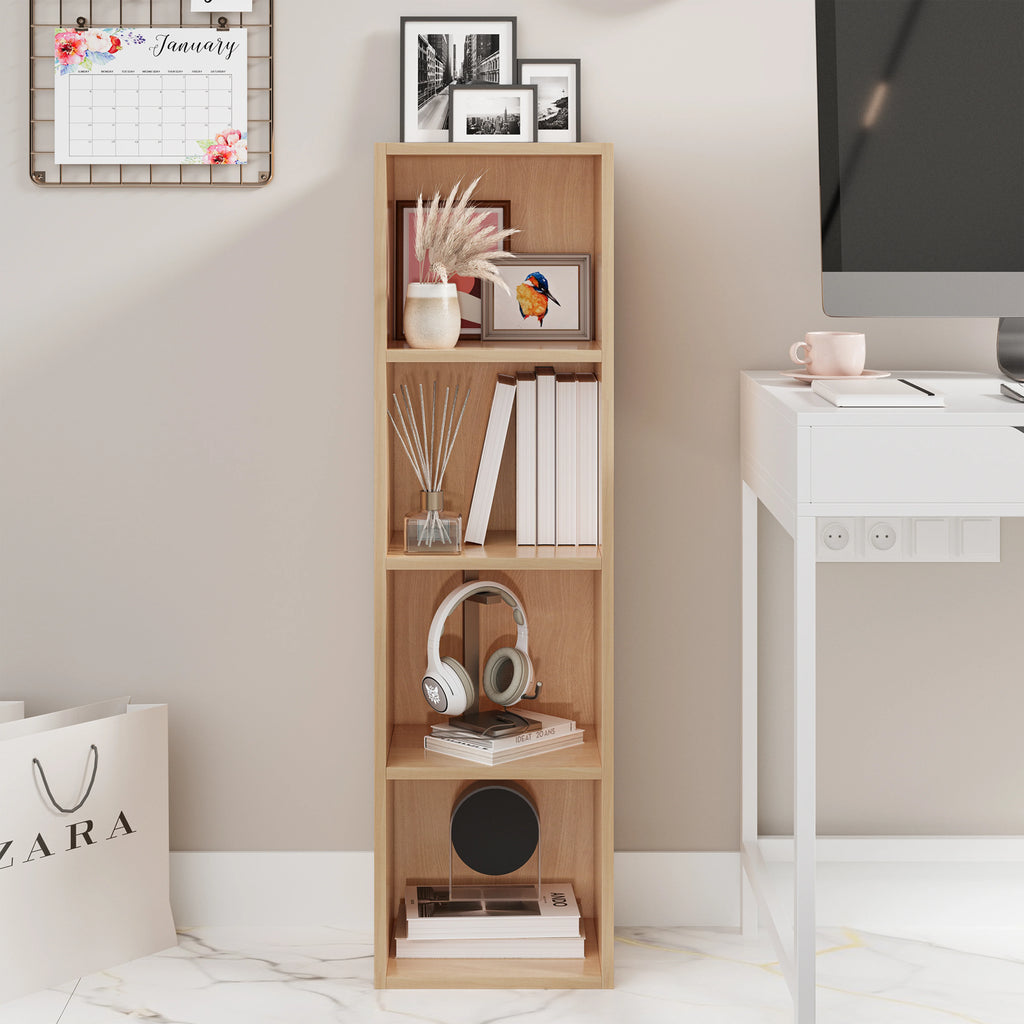 Bookcase Cube Storage Unit - Tall Narrow Bookshelf