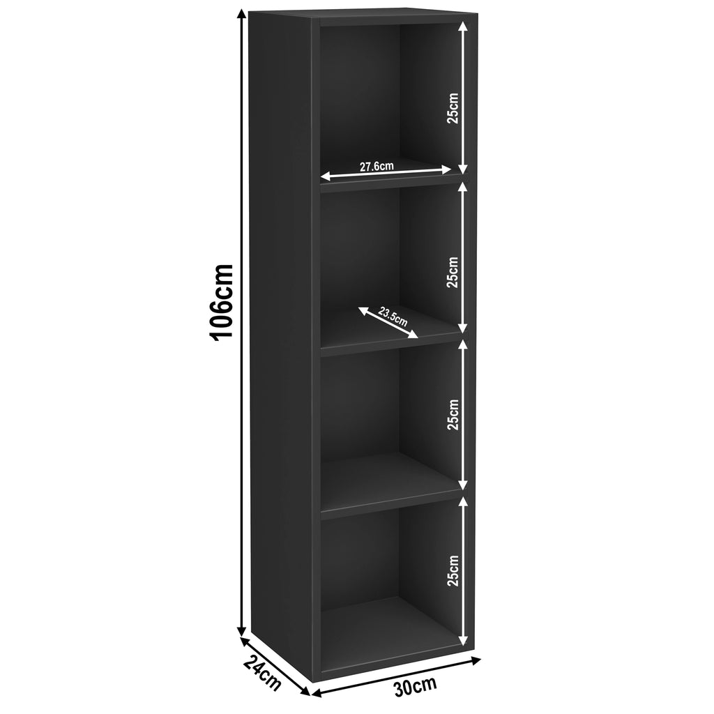Bookcase Cube Storage Unit - Tall Narrow Bookshelf