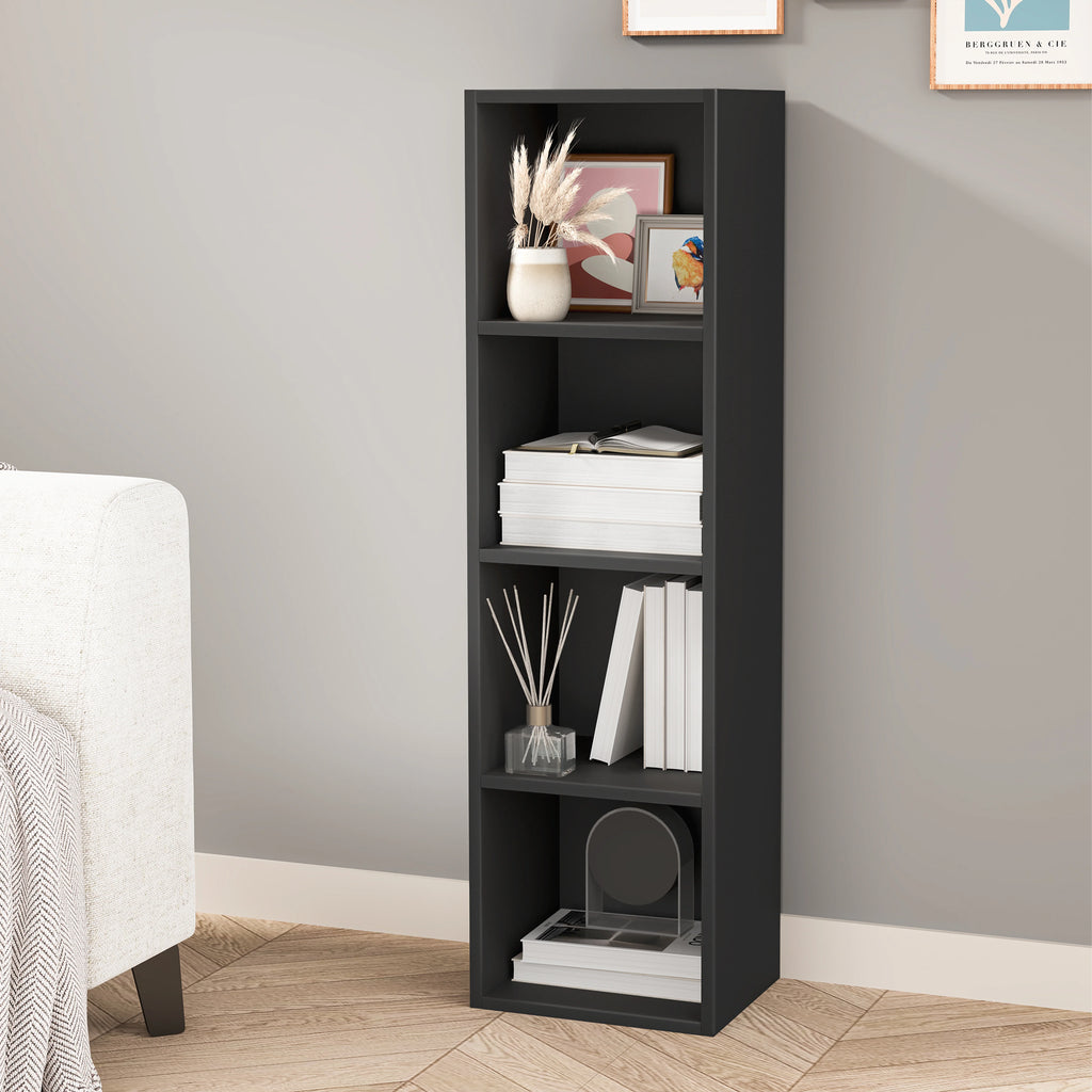 Bookcase Cube Storage Unit - Tall Narrow Bookshelf