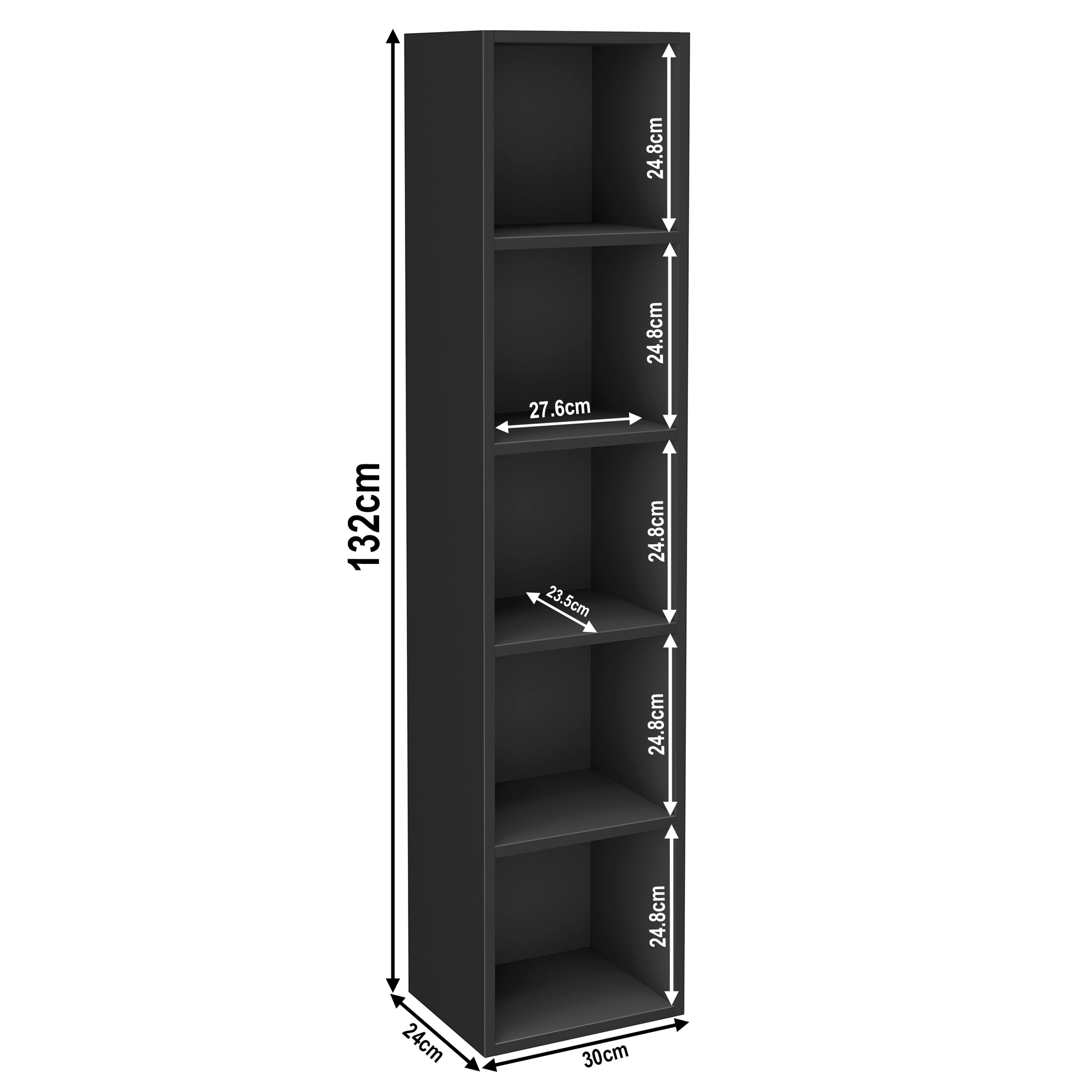 Bookcase Cube Storage Unit - Tall Narrow Bookshelf