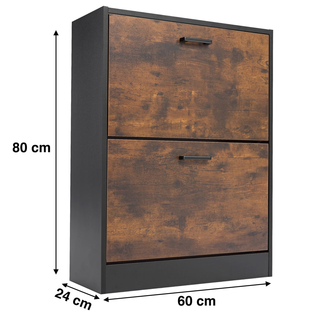 2 Door Slim Shoe Cabinet For Hallway | Small Shoe Storage