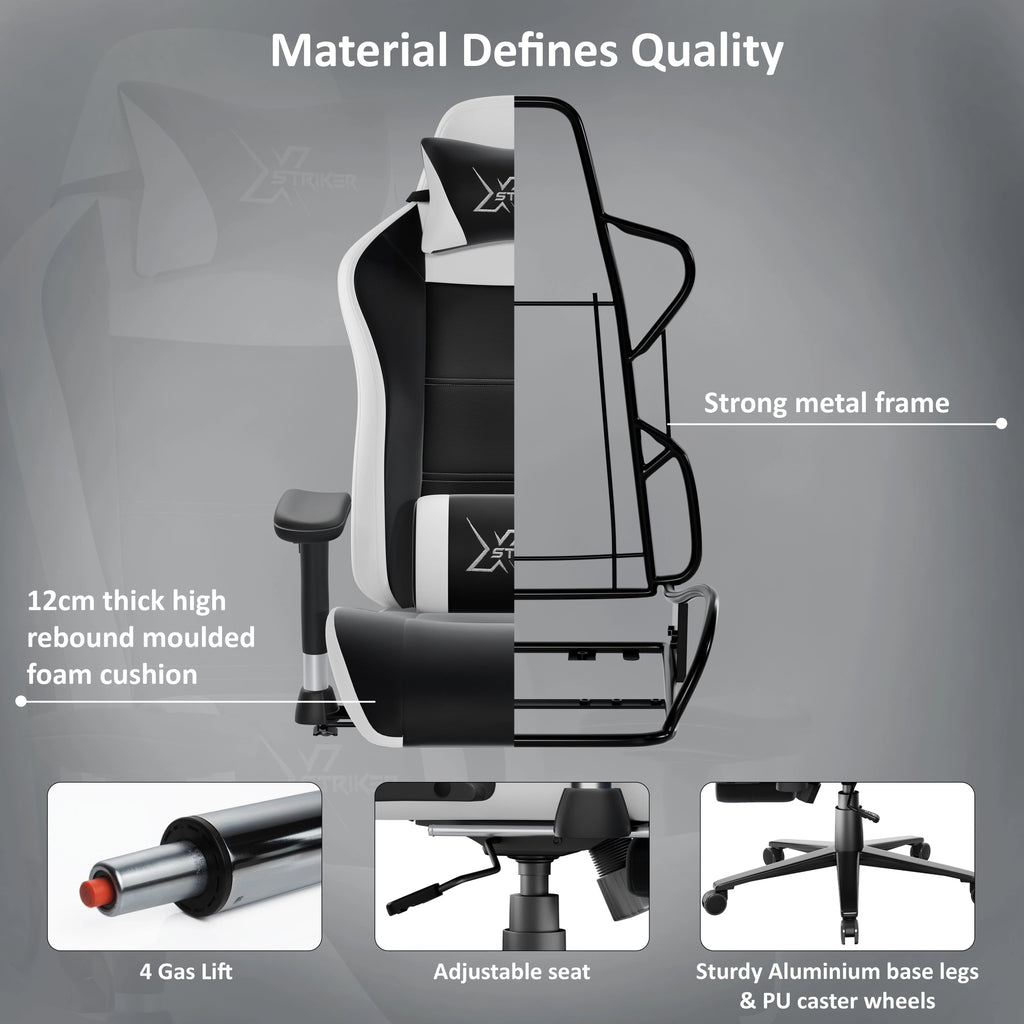 Xstriker Velvet Gaming Chair with Footrest – Wide Ergonomic Chair