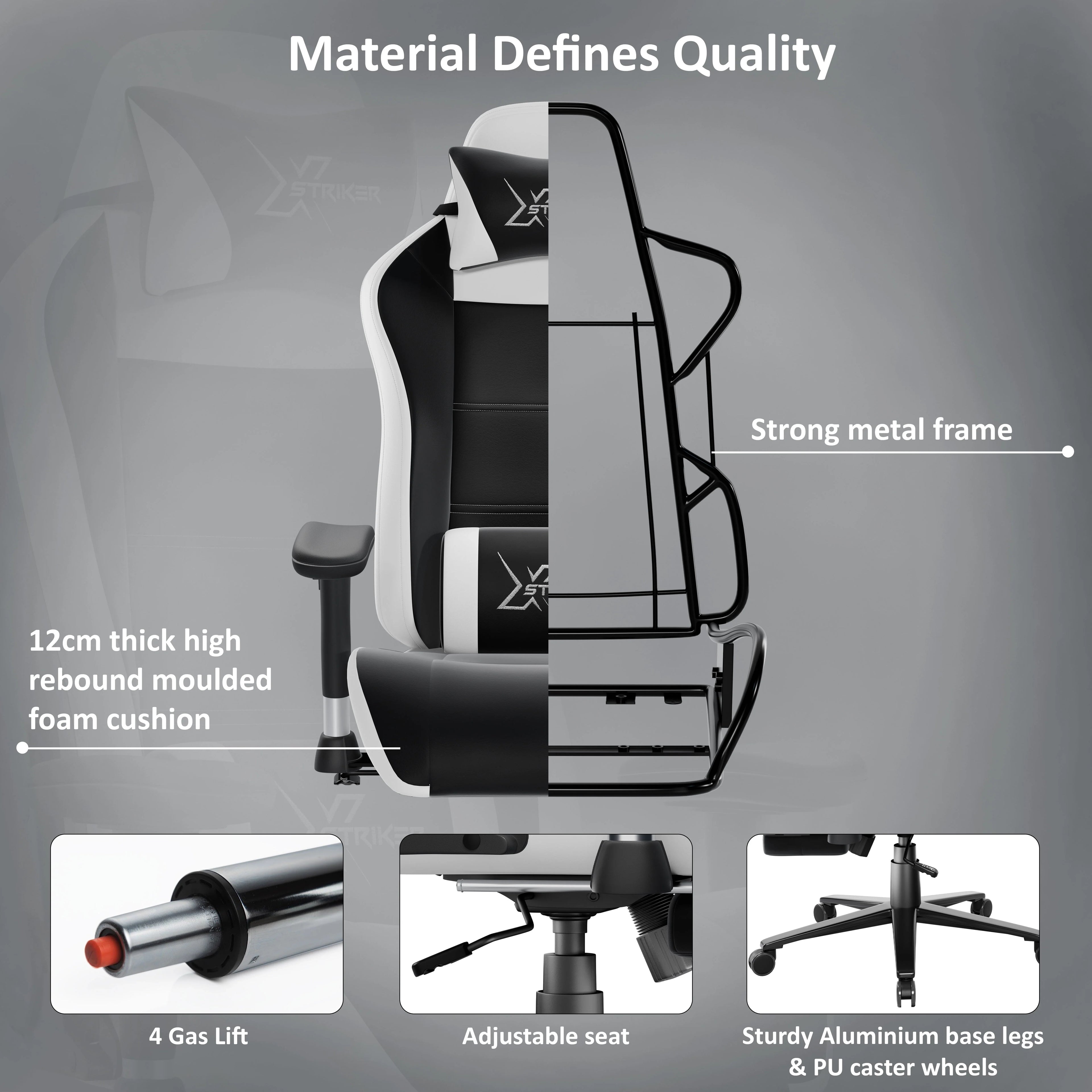 Xstriker Velvet Gaming Chair with Footrest – Wide Ergonomic Chair