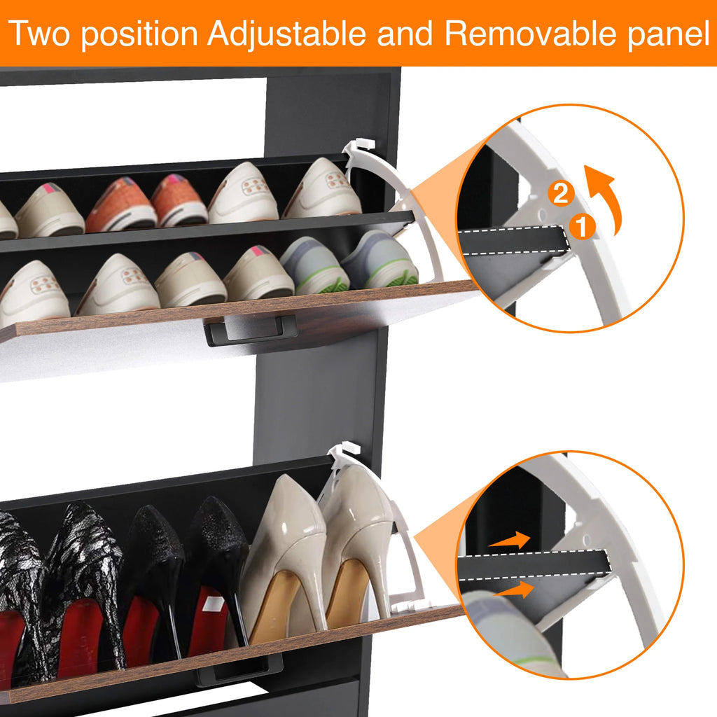 2 Door Slim Shoe Cabinet For Hallway | Small Shoe Storage