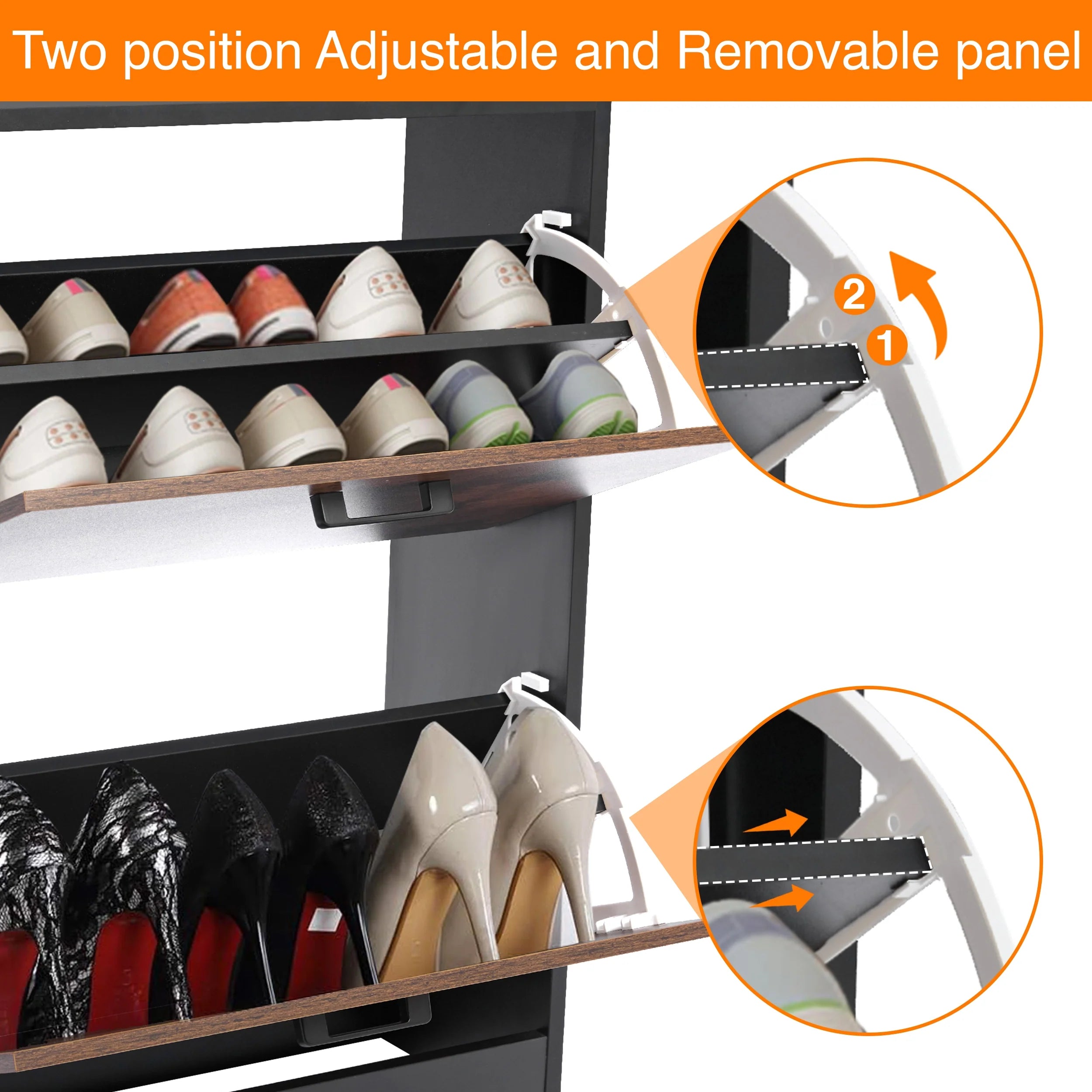 2 Door Slim Shoe Cabinet For Hallway | Small Shoe Storage