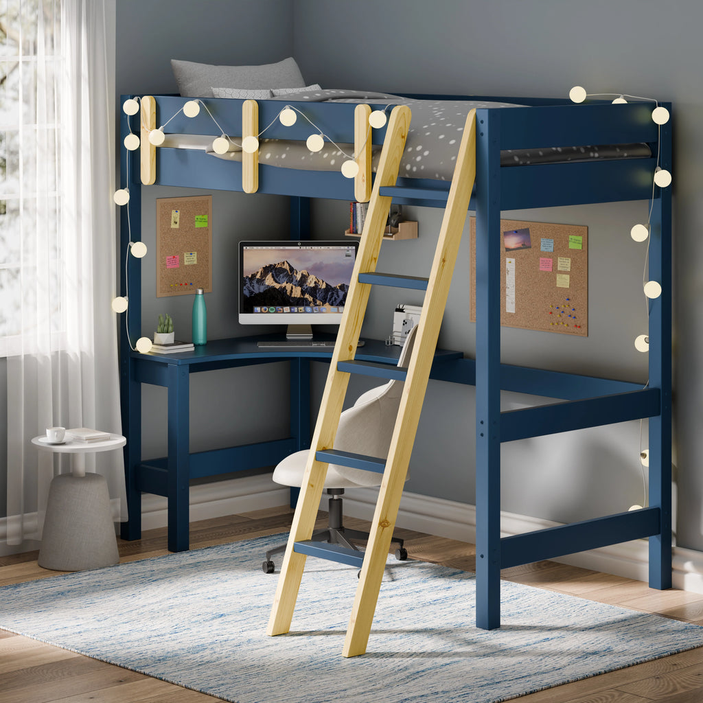Bunk Bed With Desk - High Sleeper Loft Bed Frame For Kids