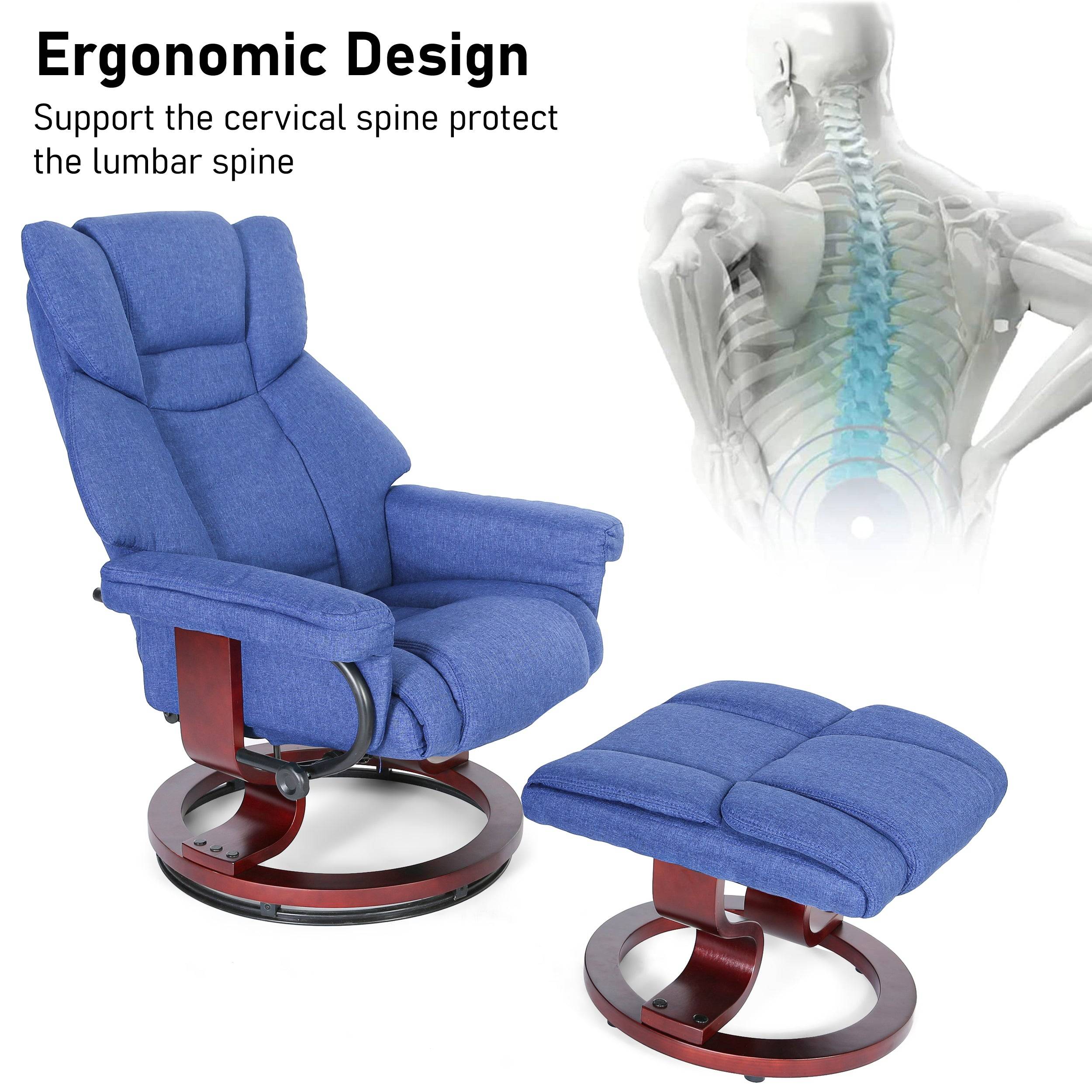 Swivel Recliner Chair with Footstool - Recliner Armchair