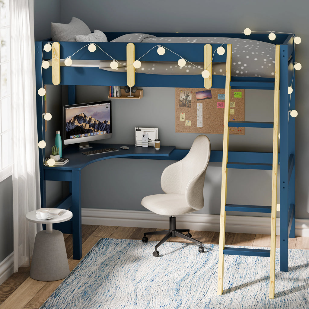 Bunk Bed With Desk - High Sleeper Loft Bed Frame For Kids