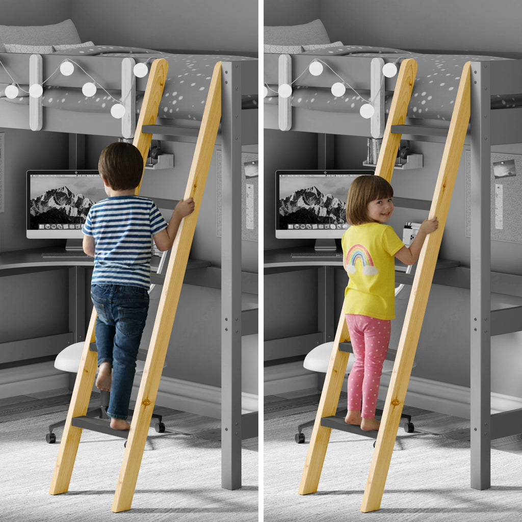 Bunk Bed With Desk - High Sleeper Loft Bed Frame For Kids
