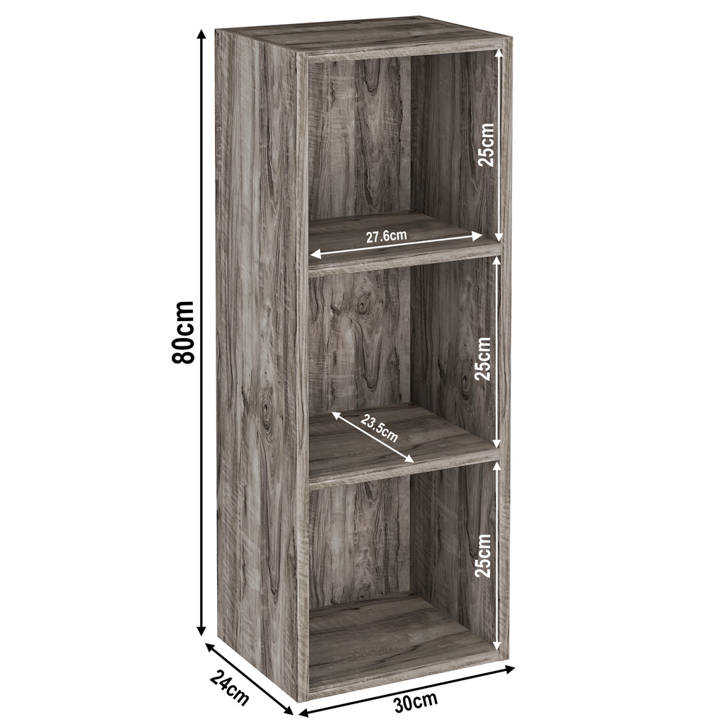 Bookcase Cube Storage Unit - Tall Narrow Bookshelf