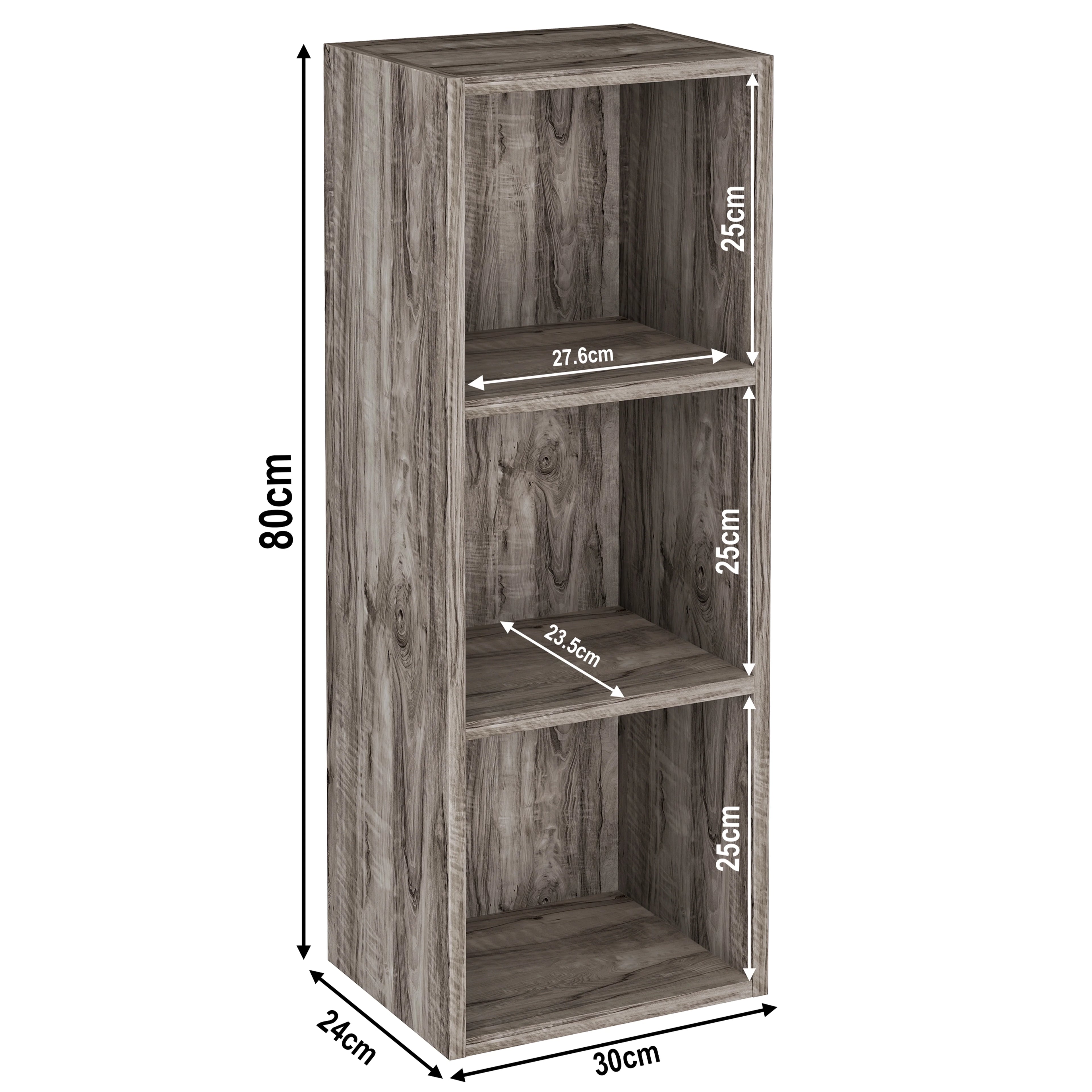 Bookcase Cube Storage Unit - Tall Narrow Bookshelf