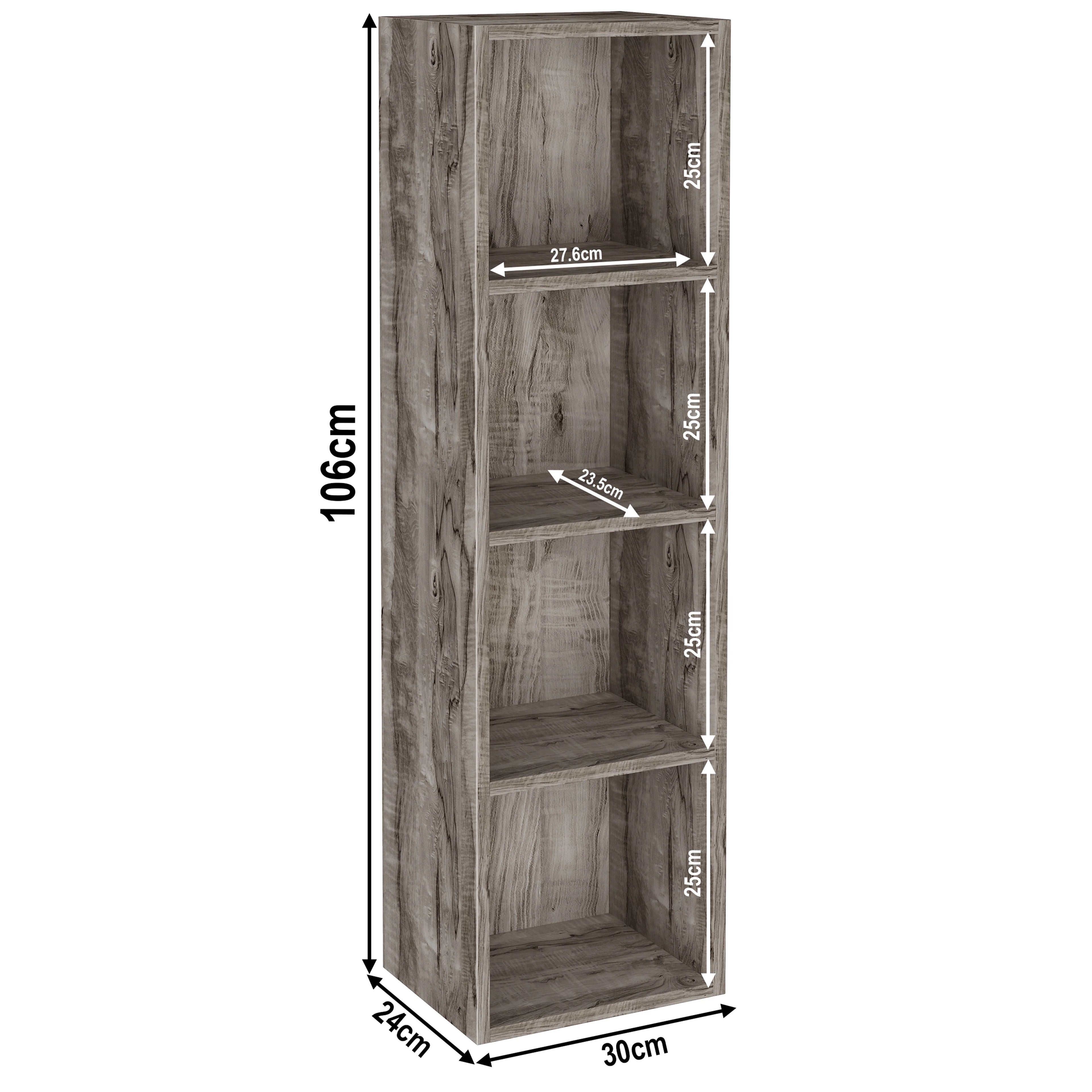 Bookcase Cube Storage Unit - Tall Narrow Bookshelf