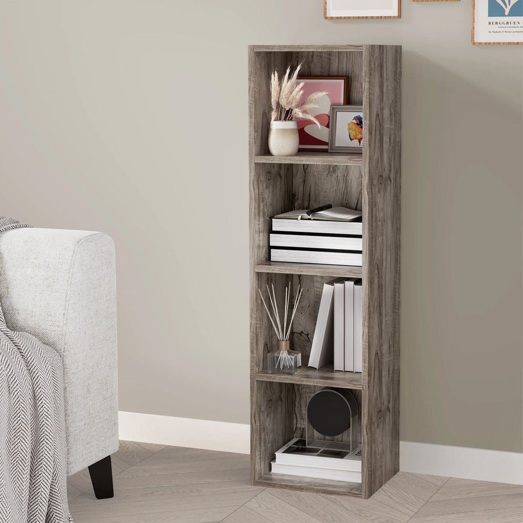 Bookcase Cube Storage Unit - Tall Narrow Bookshelf