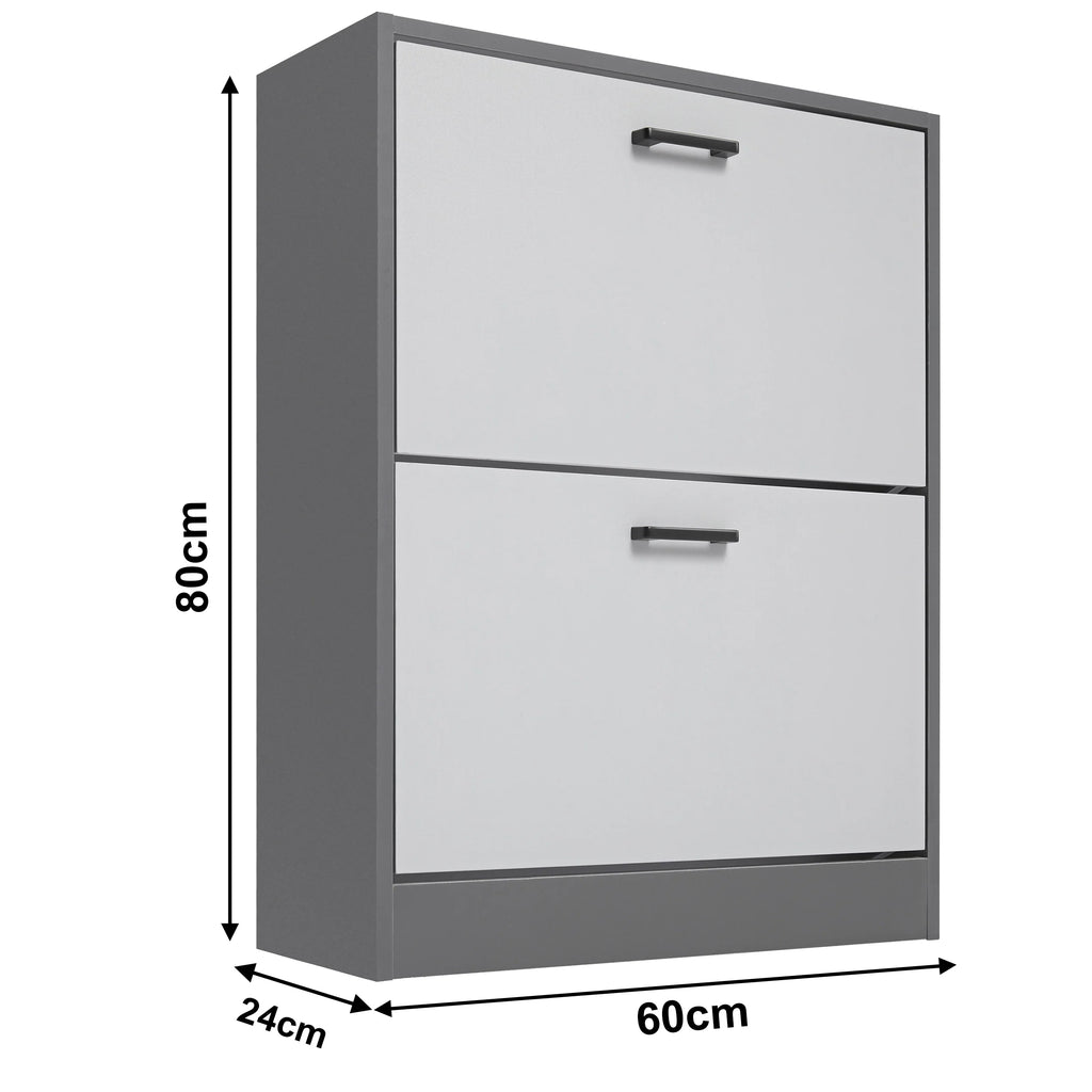 2 Door Slim Shoe Cabinet For Hallway | Small Shoe Storage