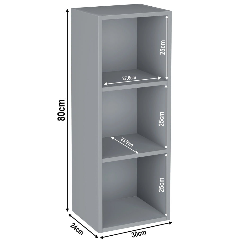 Bookcase Cube Storage Unit - Tall Narrow Bookshelf
