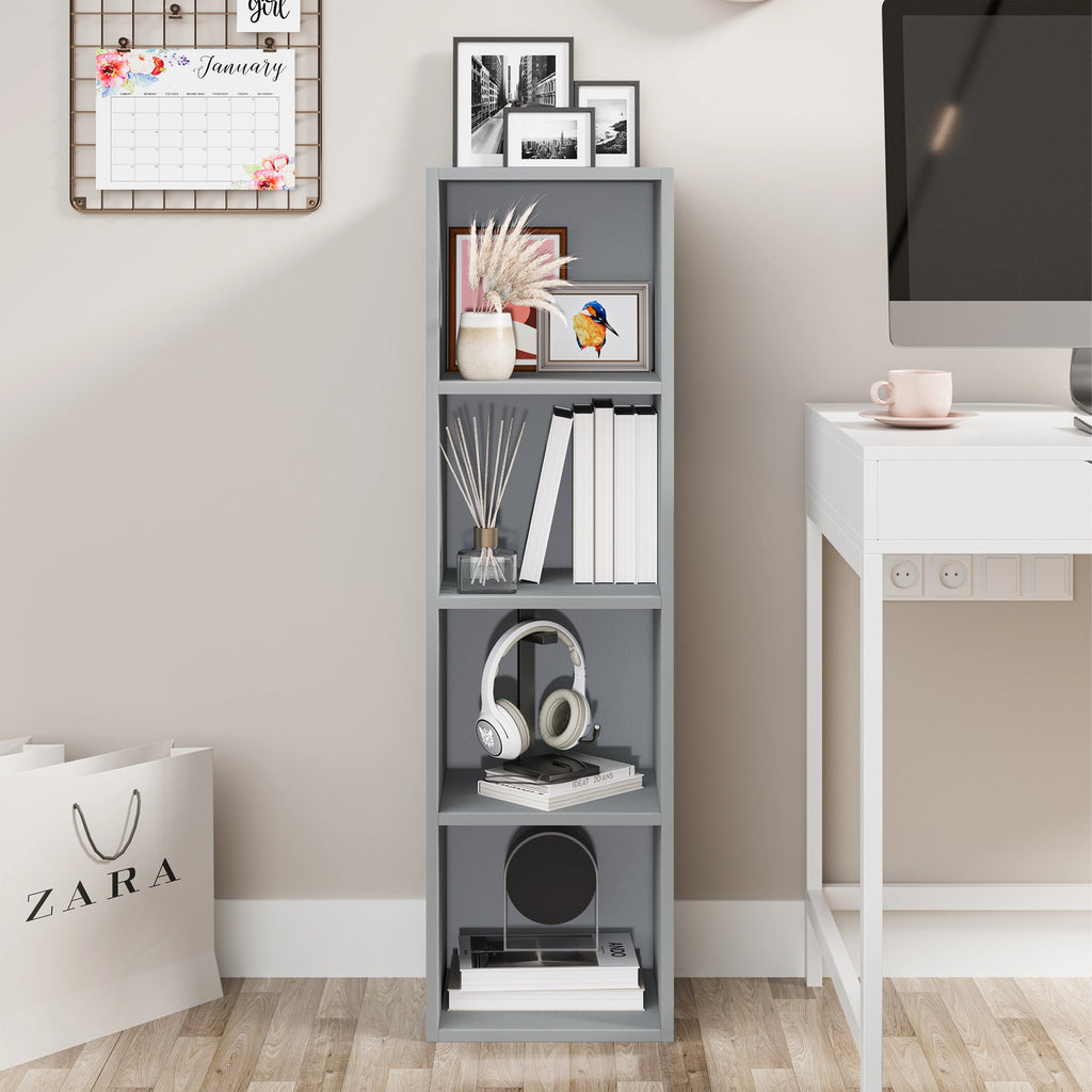 Bookcase Cube Storage Unit - Tall Narrow Bookshelf