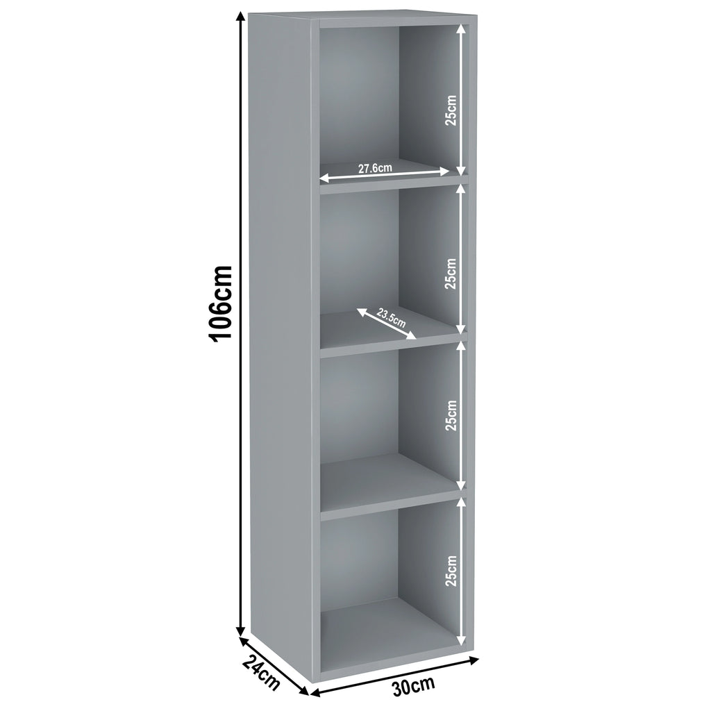Bookcase Cube Storage Unit - Tall Narrow Bookshelf