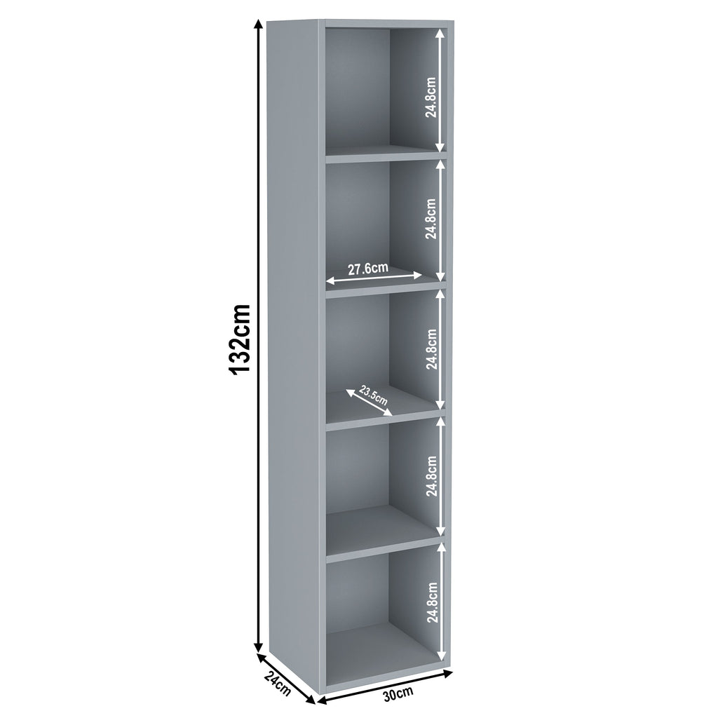 Bookcase Cube Storage Unit - Tall Narrow Bookshelf