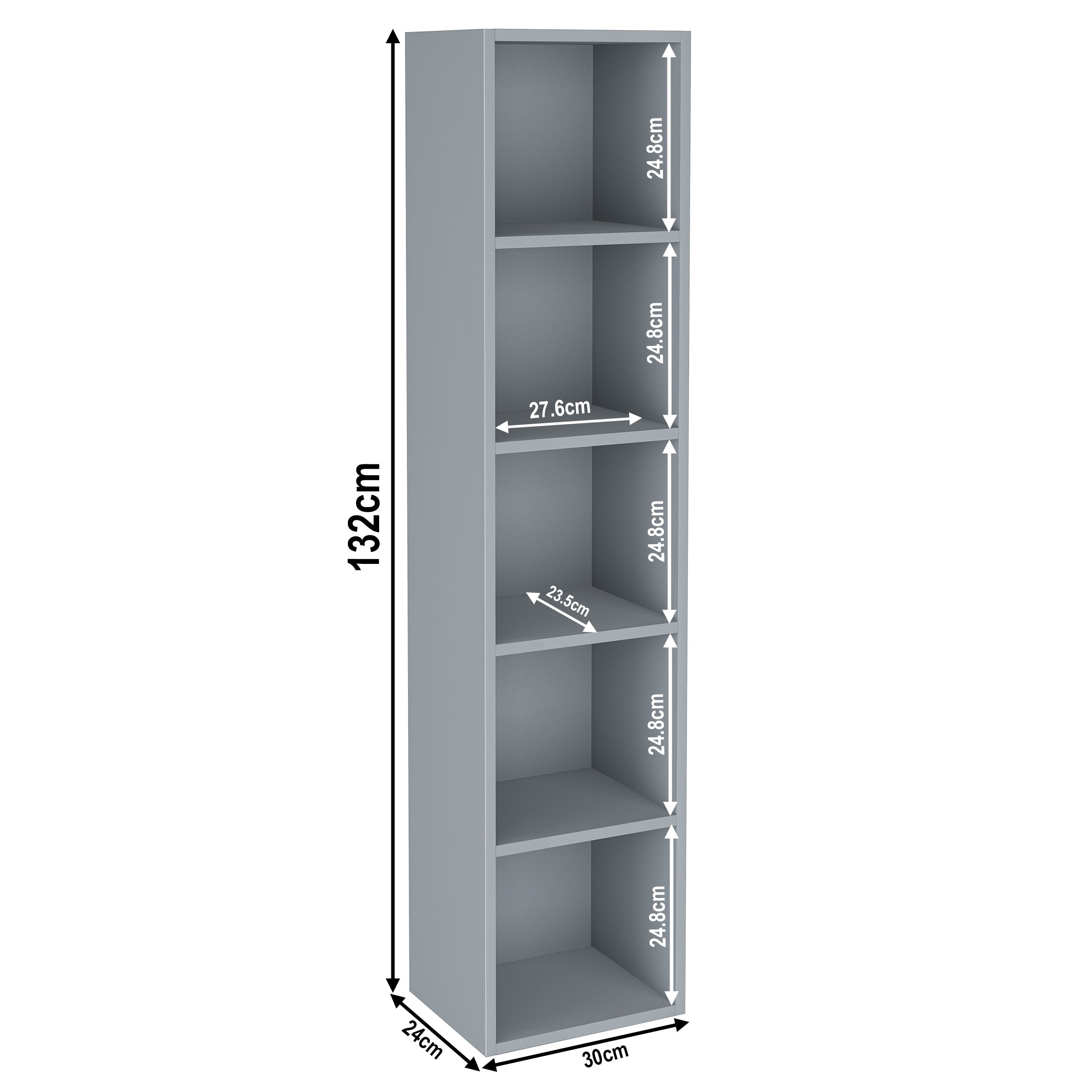 Bookcase Cube Storage Unit - Tall Narrow Bookshelf