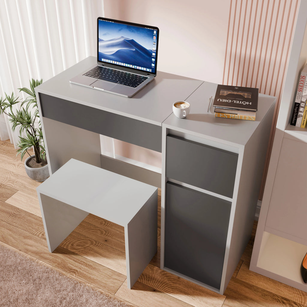 Dressing Table with Mirror and Storage - Makeup Vanity Desk for Girls