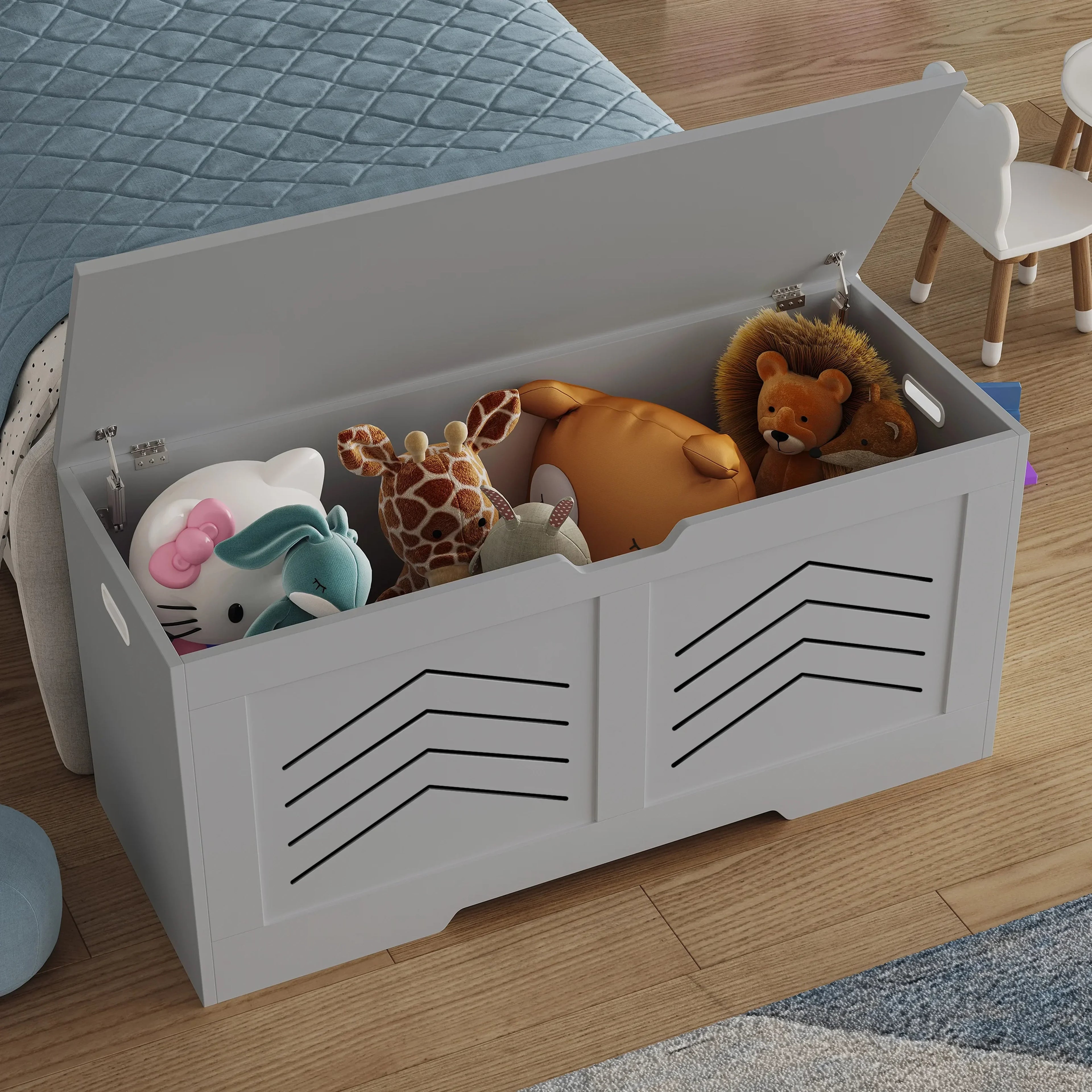 Large Toy Box - Bedding Blanket Box Storage Chest Trunk Bench