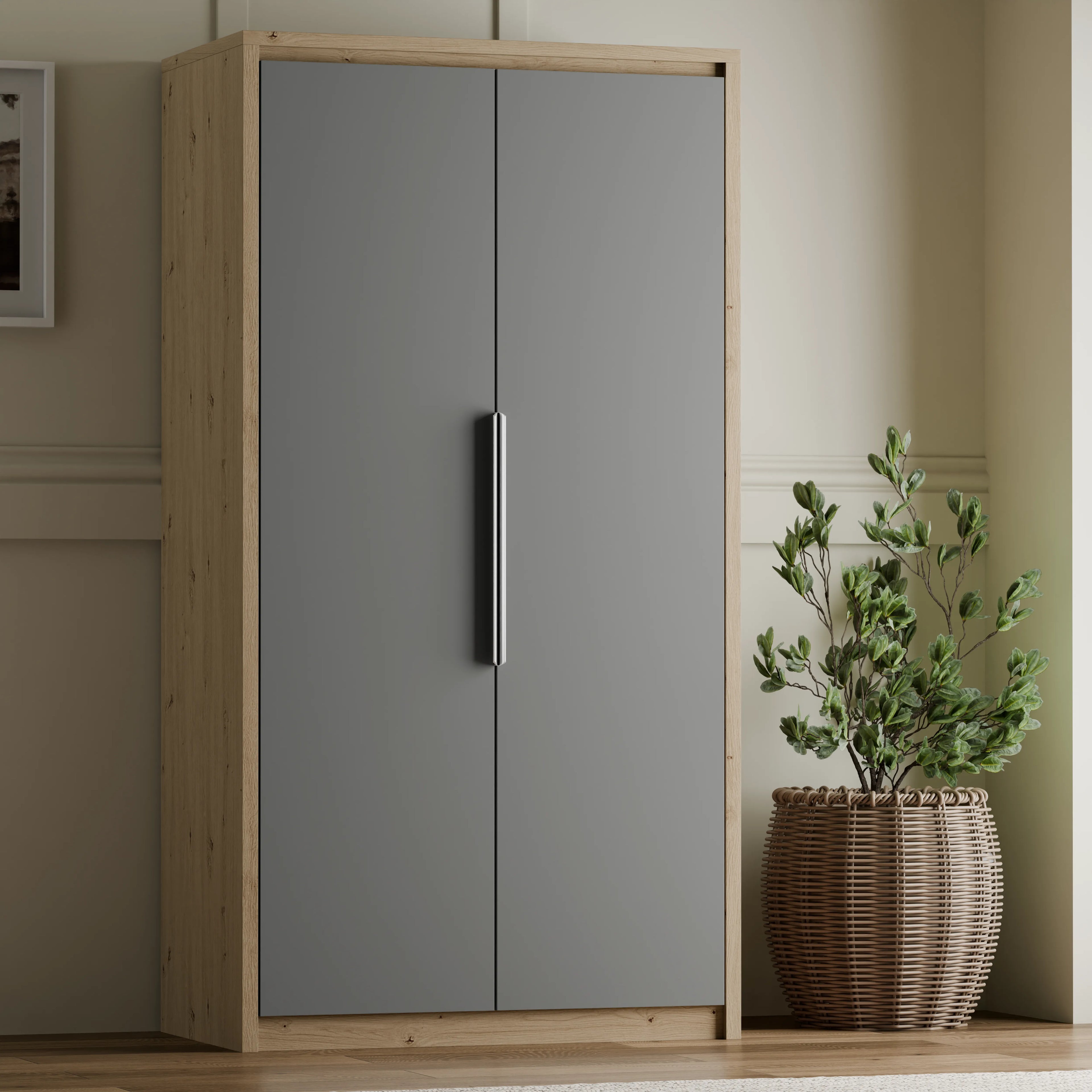 Skova Double Wardrobe with Drawers & Clothes Rail
