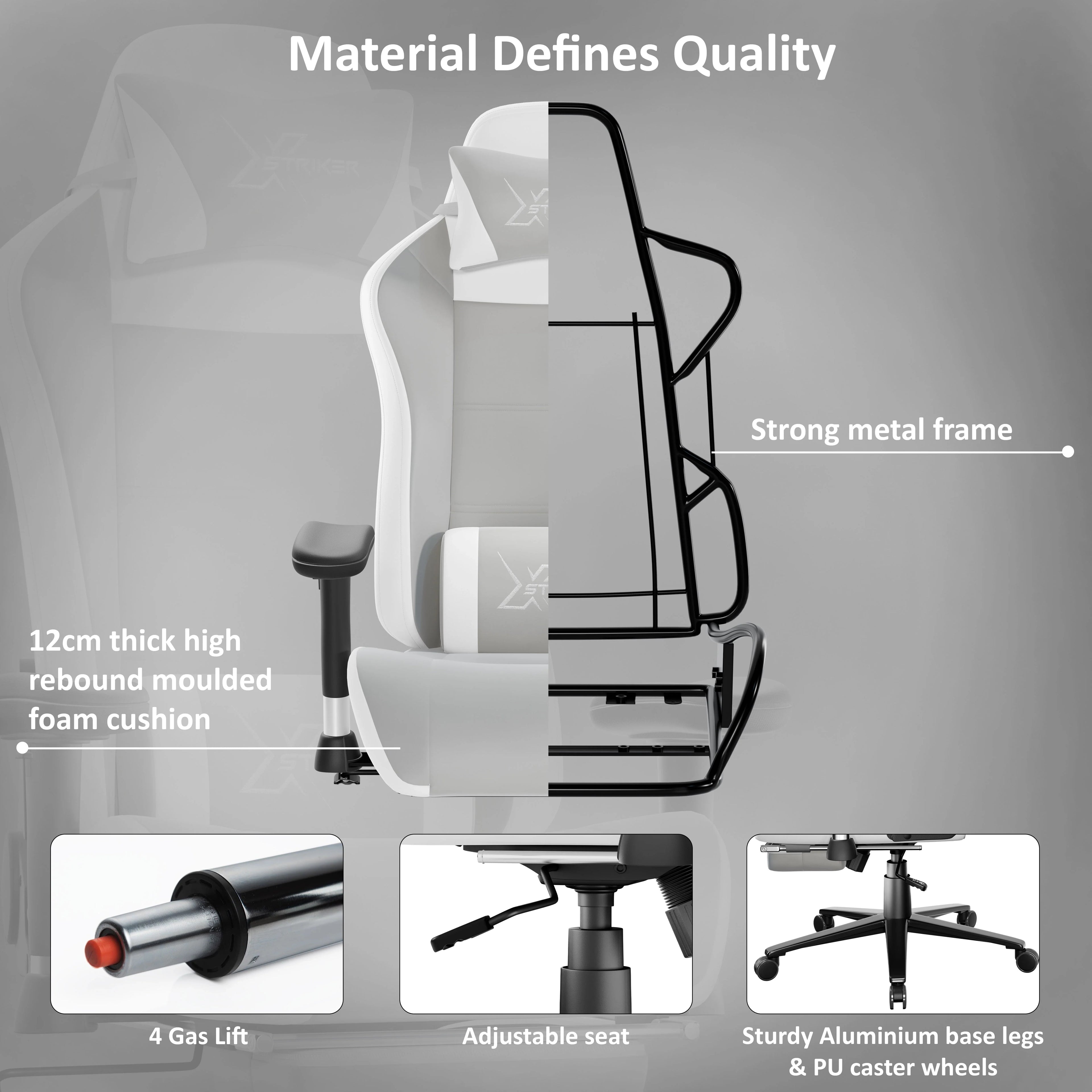 Xstriker Velvet Gaming Chair with Footrest – Wide Ergonomic Chair