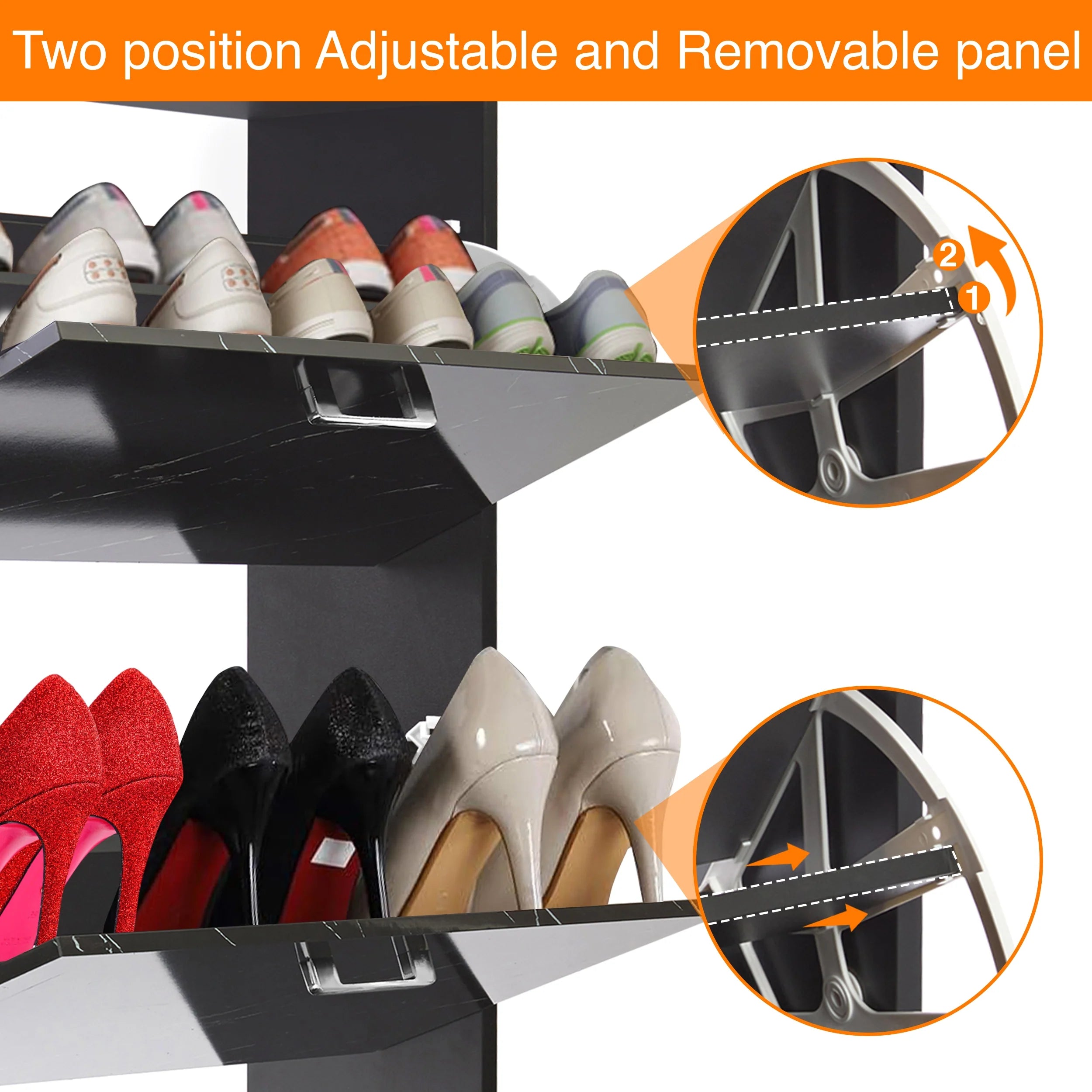 2 Door Slim Shoe Cabinet For Hallway | Small Shoe Storage