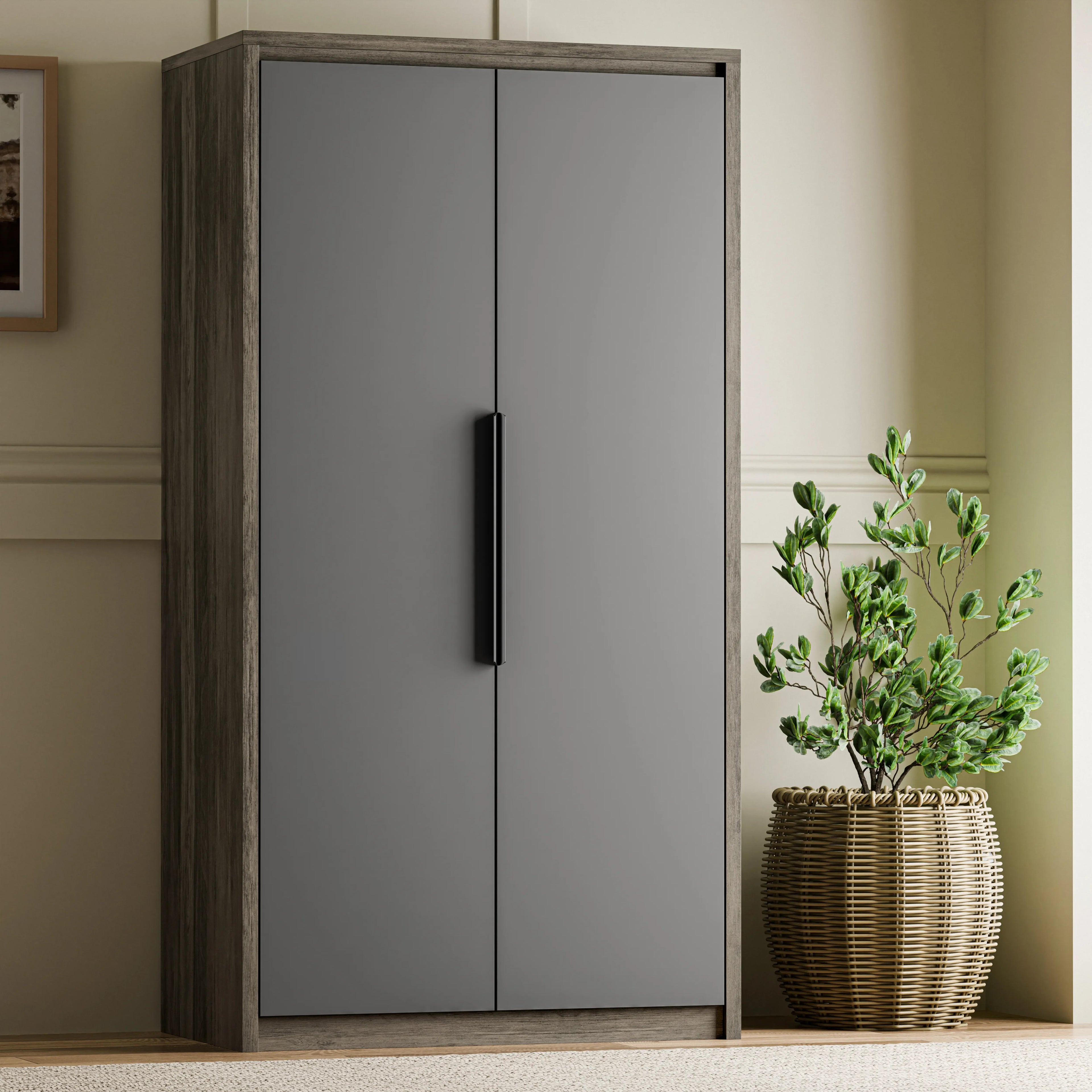 Skova Double Wardrobe with Drawers & Clothes Rail