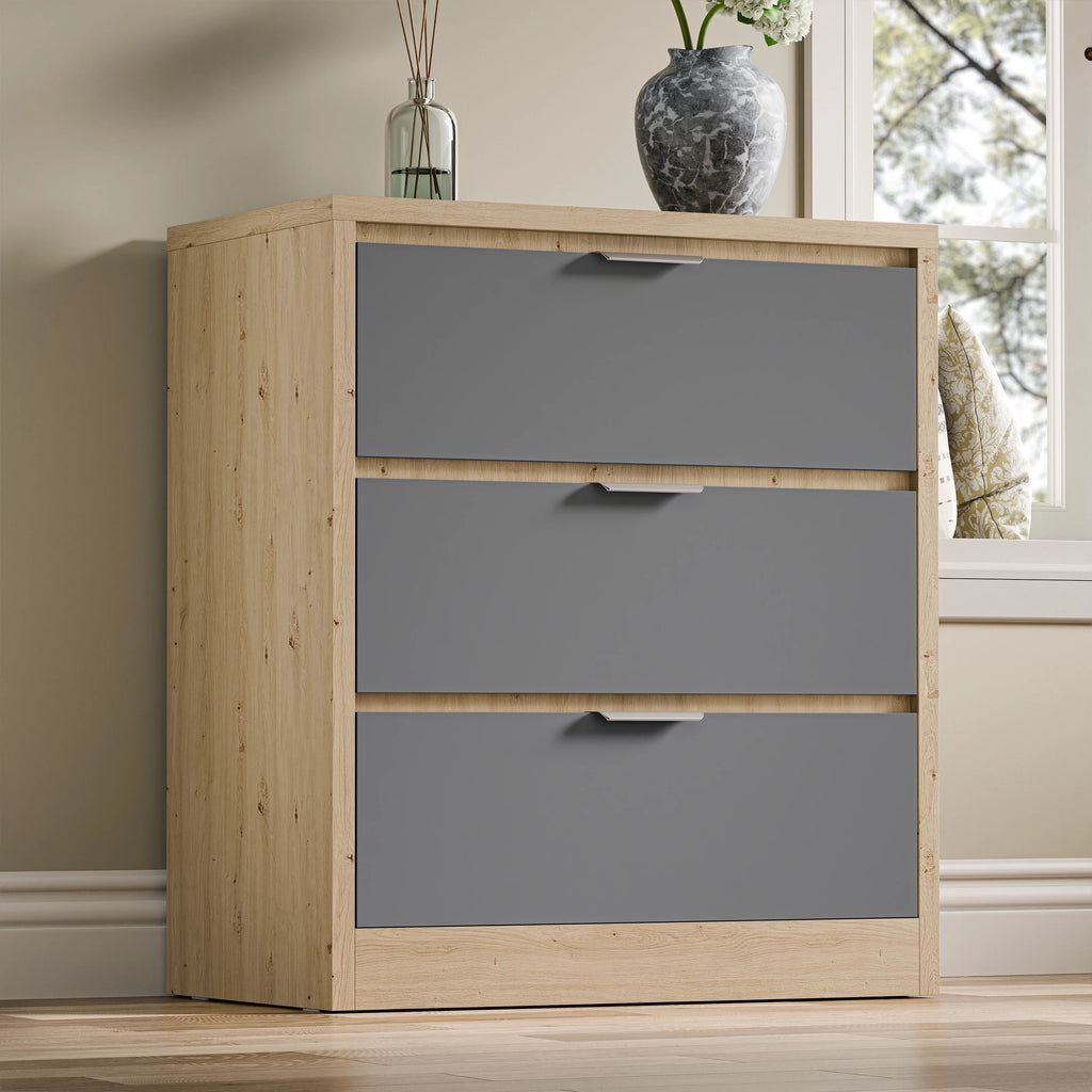Skova 3 Drawer Chest of Drawers - Small Bedroom Drawers