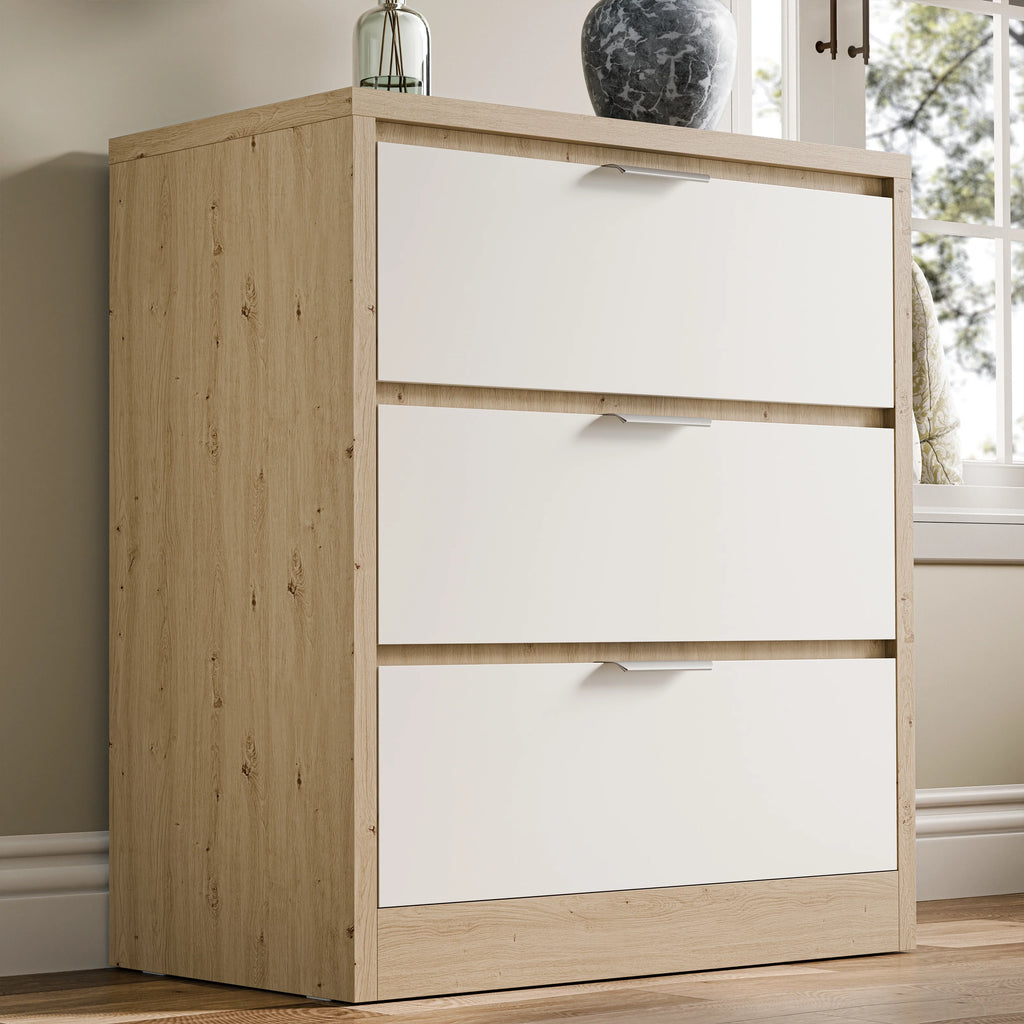 Skova 3 Drawer Chest of Drawers - Small Bedroom Drawers