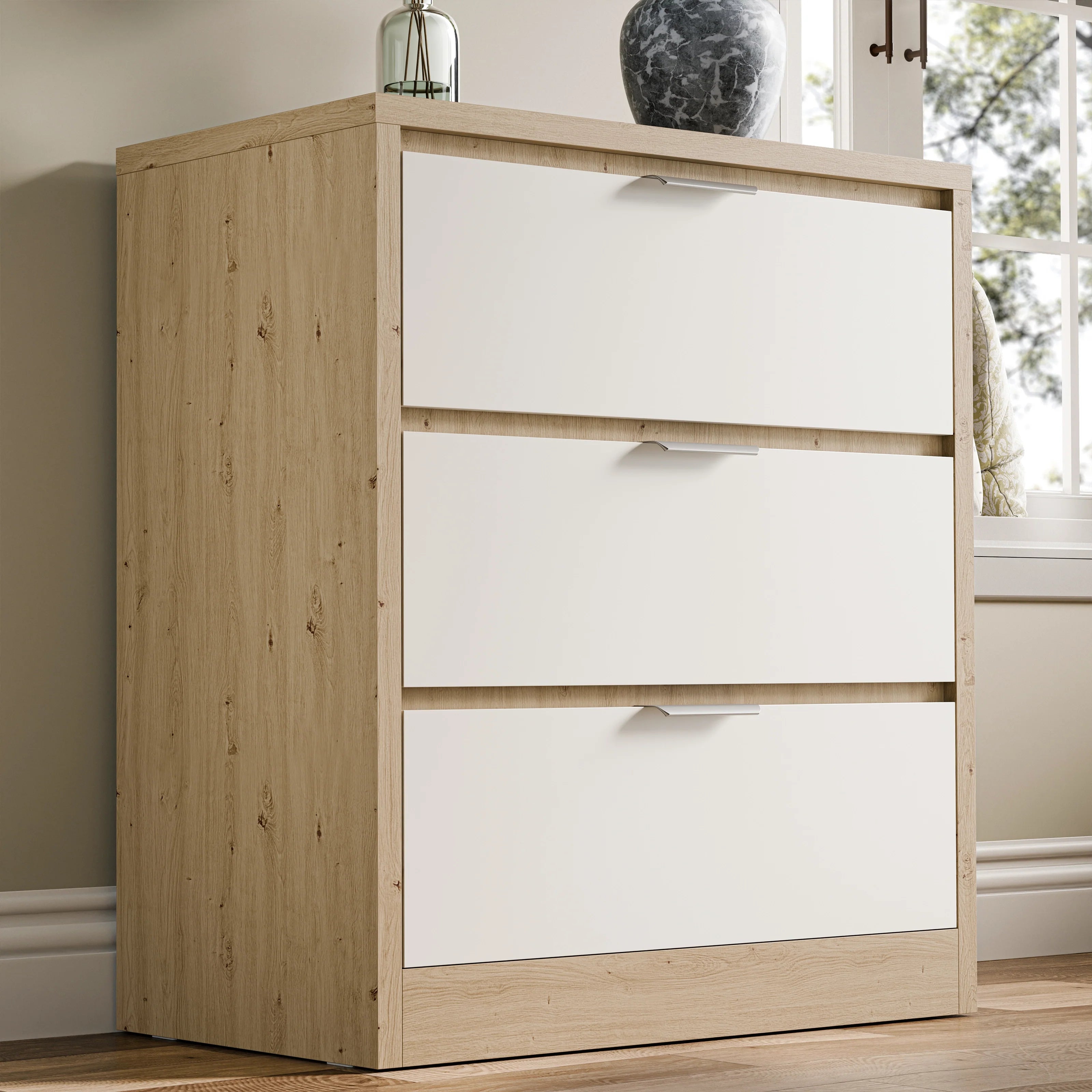 Skova 3 Drawer Chest of Drawers - Small Bedroom Drawers