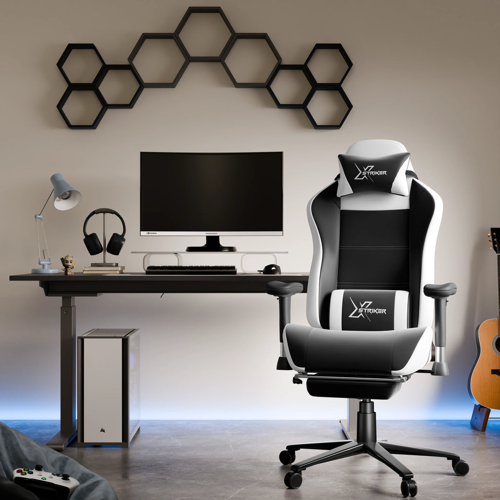 Xstriker Velvet Gaming Chair with Footrest – Wide Ergonomic Chair